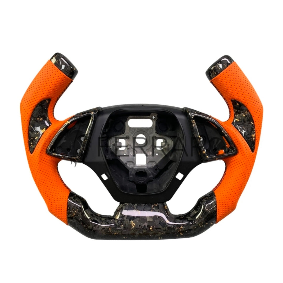 Volante Sportivo per Chevrolet, Carbonio, Customizzato in Pelle