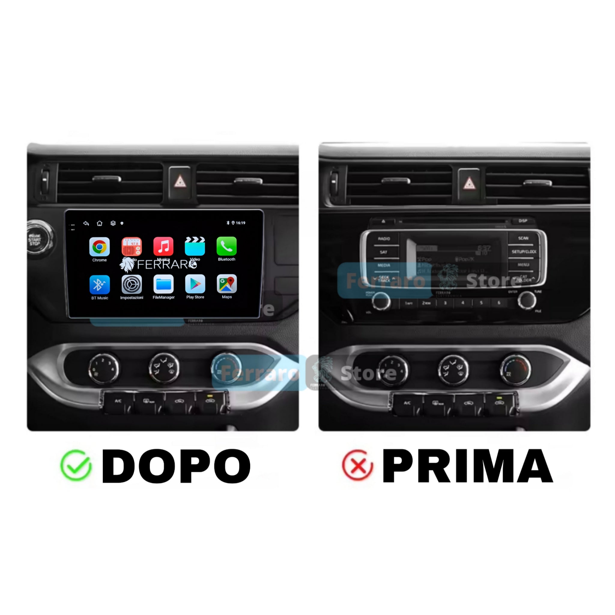 Autoradio per Kia Rio 9" 2K (2011-2015) Android, Bluetooth, CarPlay, Android Auto, 12/256GB Ram