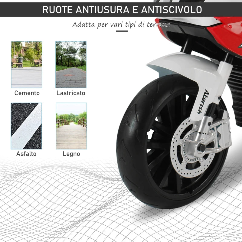 HOMCOM Moto Elettrica per Bambini 3-8 Anni con Licenza BMW, Batteria 12V, Rotelle e Luci, 110x47x69 cm