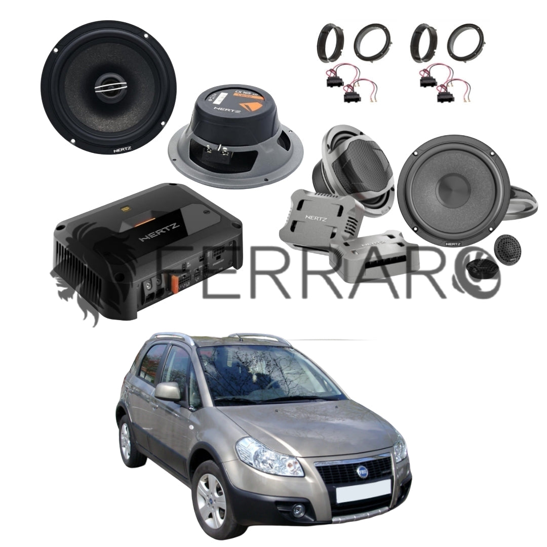 Hertz Sound Amplificatore CP 4.800 4 Canali 4x190w, CK 165, CX 165, Set Cavi, per Fiat Sedici