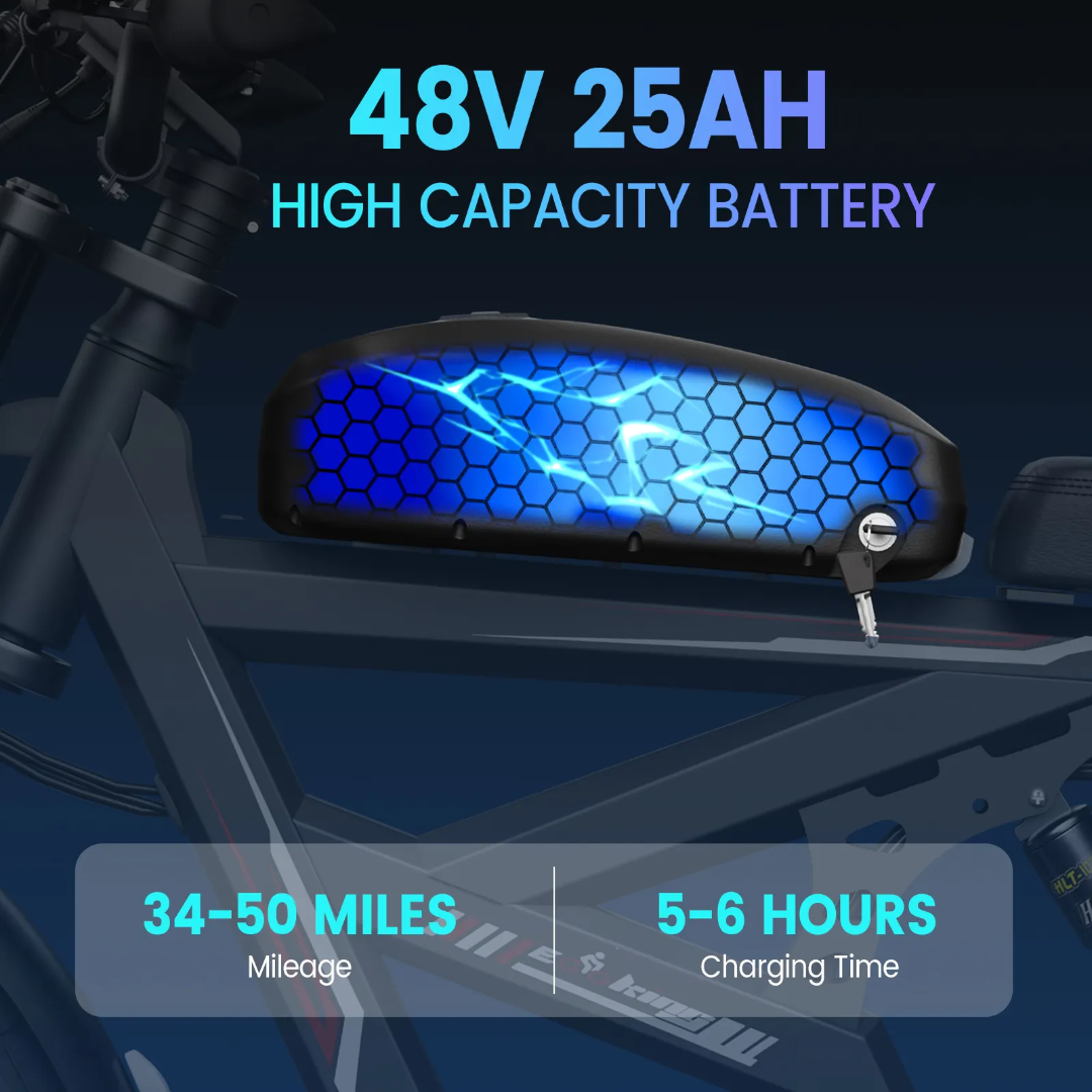 FerraroStore WO18, Bici Elettrica Pieghevole, 20*4.5", Batteria 48V