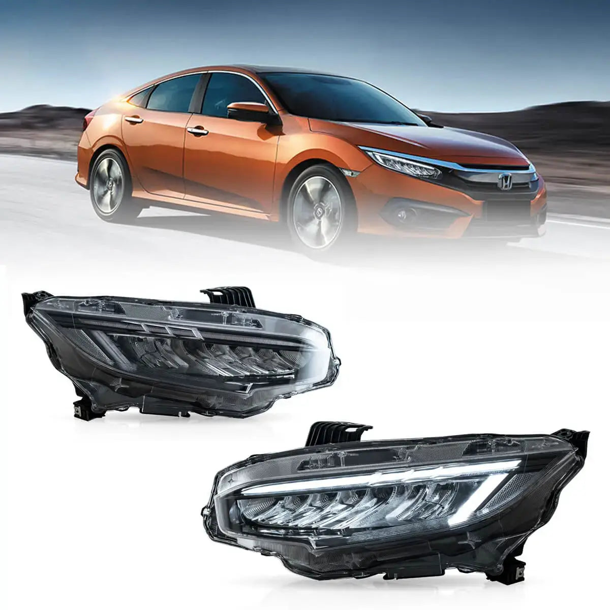 Fanali Anteriore Completo per Honda Civic 10ª (2016-2021) a LED