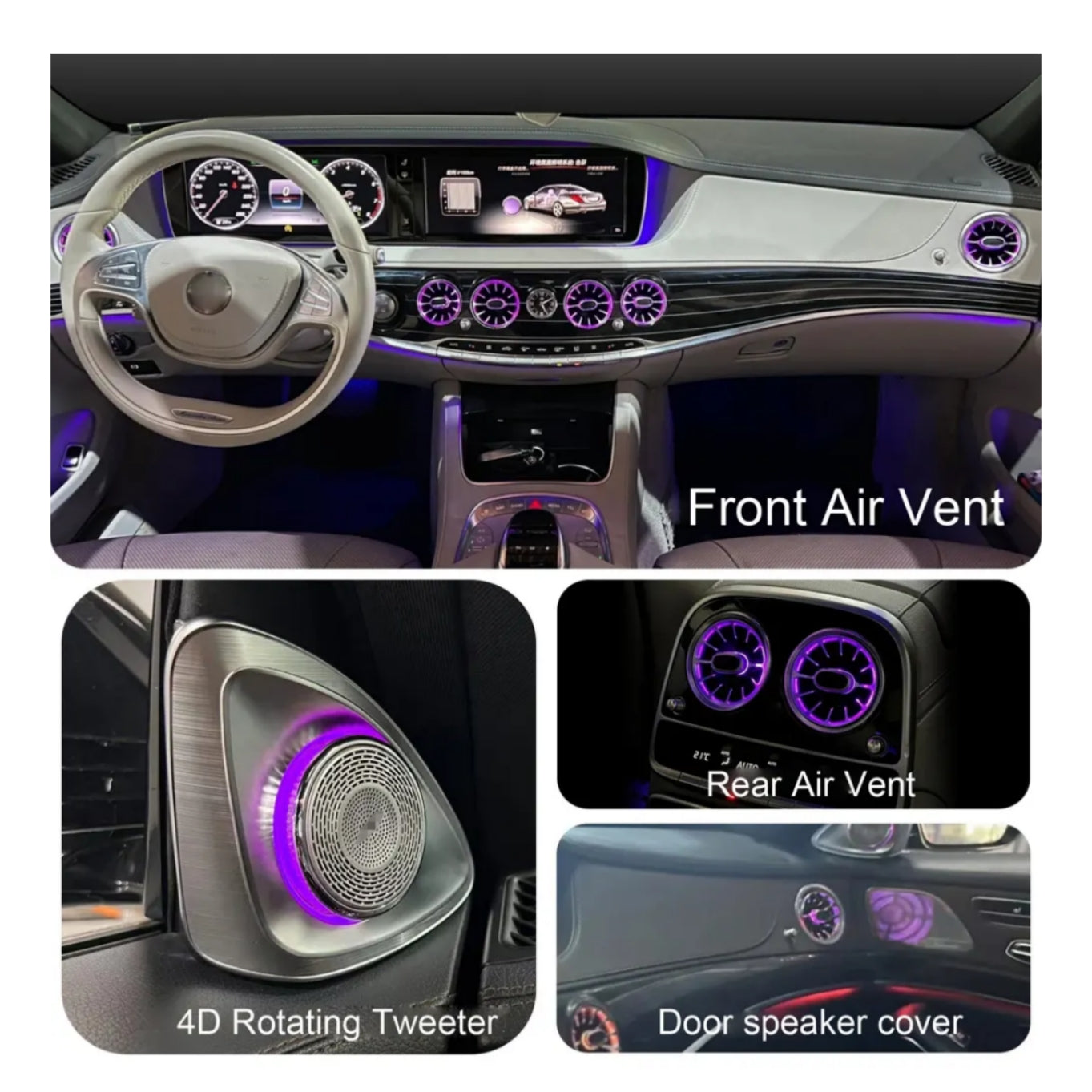 Ambient Light Tweeter per Mercedes Benz Classe S W222, 64 Colori RGB