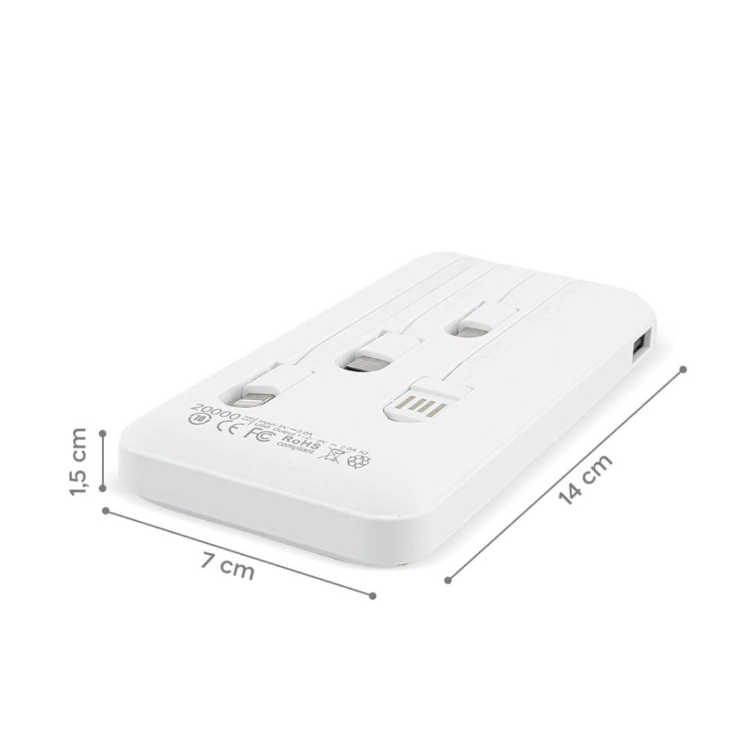 Powerbank Portatile,Caricabatterie 4 cavi di ricarica, Tascabile, Caricatore Portatile