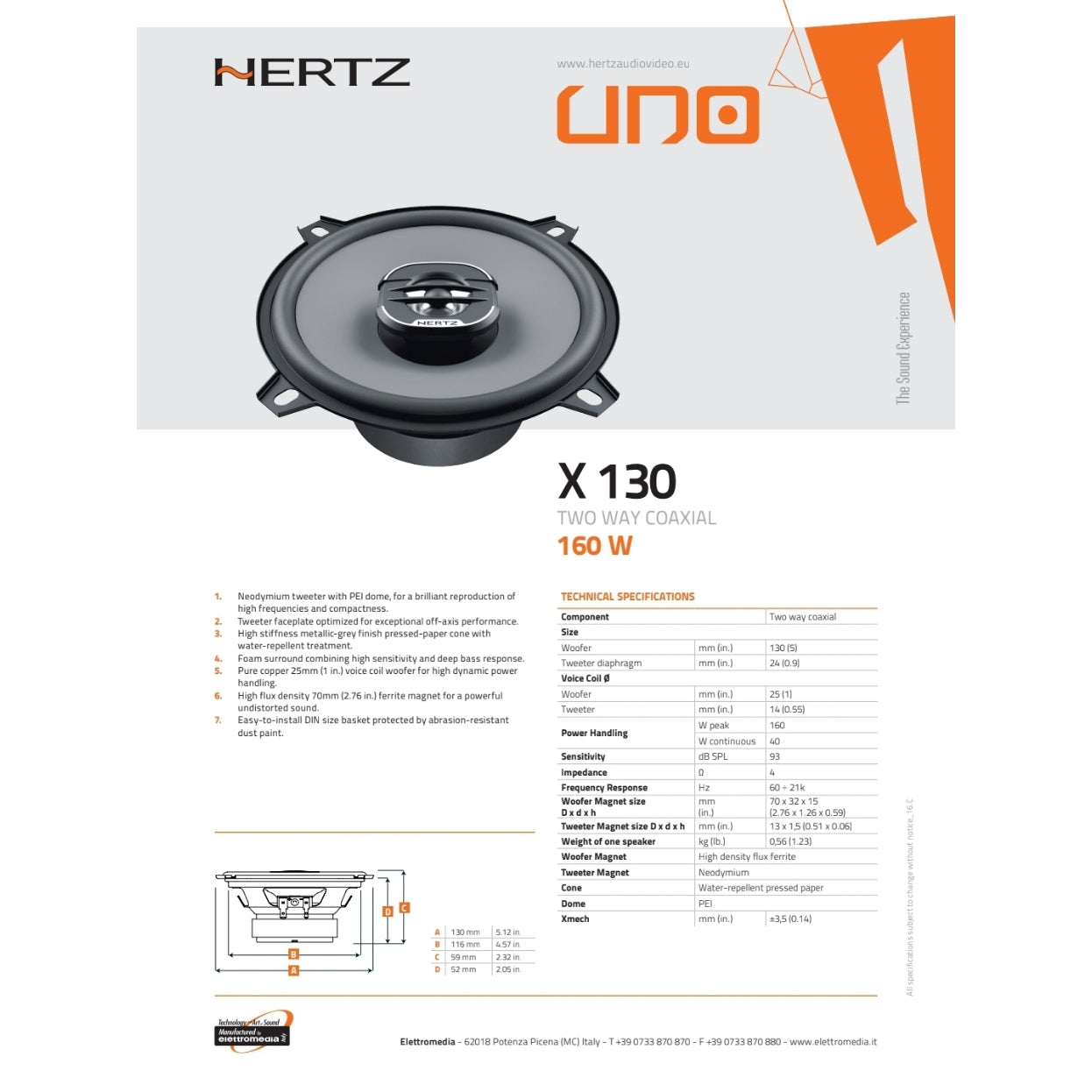 Hertz Kit 2 Casse | X 130 | Ant o Post | Renault Clio 2ª/3ª Serie