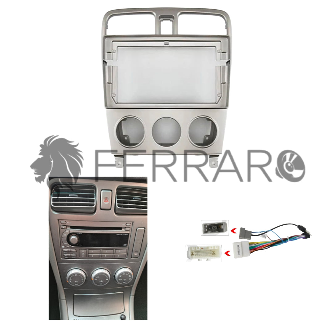 Kit Montaggio Autoradio 9"Pollici Subaru Forester SG (2002-2008), Mascherina, Cablaggio per Autoradio Android