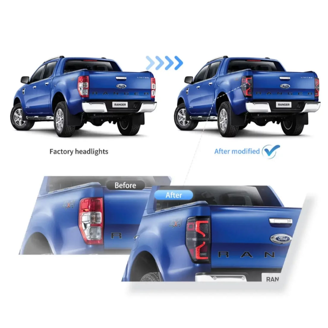 Fanali Posteriore Completo per Ford Ranger (2012-2022) a LED