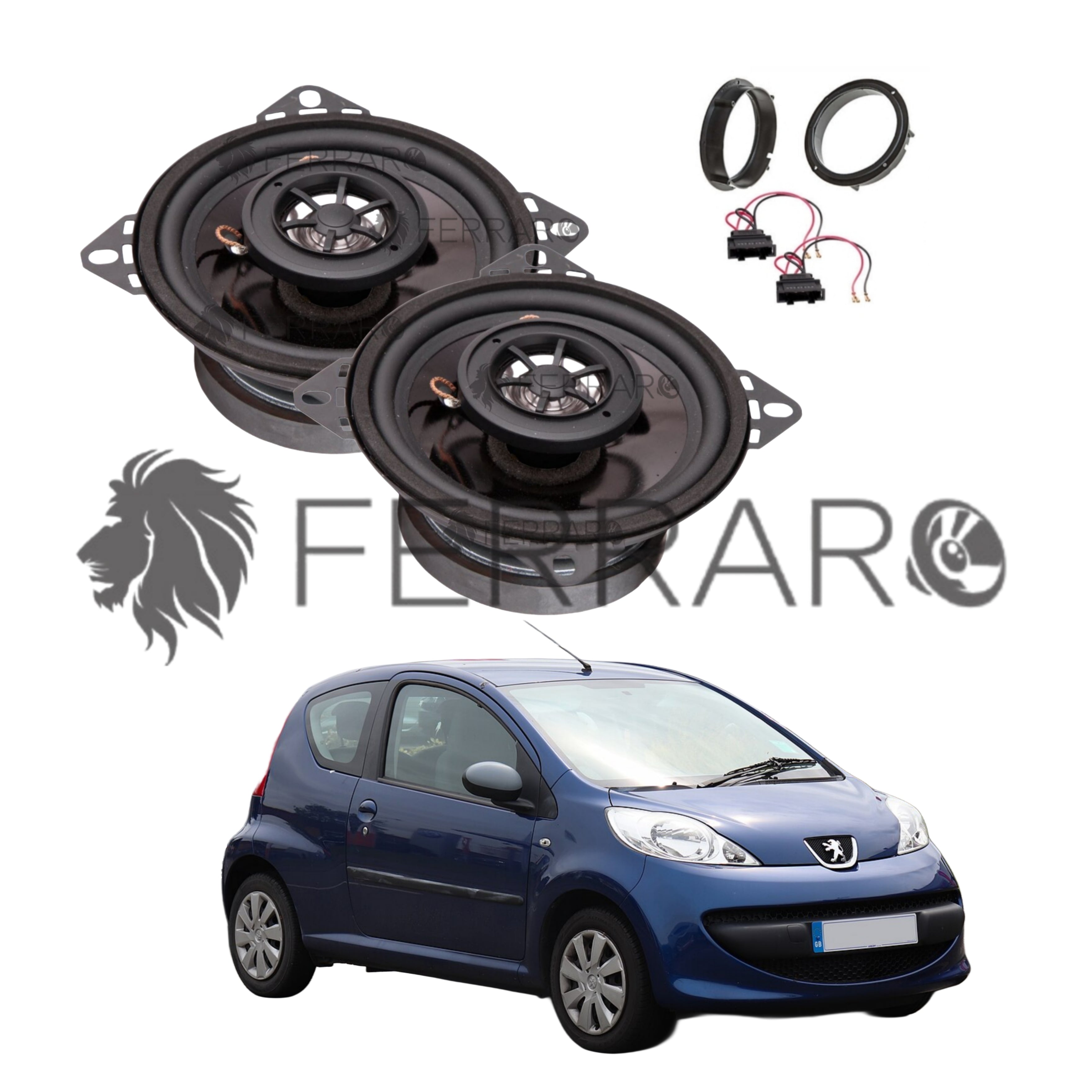 FerraroStore Kit 2 Casse | ASC-452.PC | Anteriori | Peugeot 107 (2005-2014)