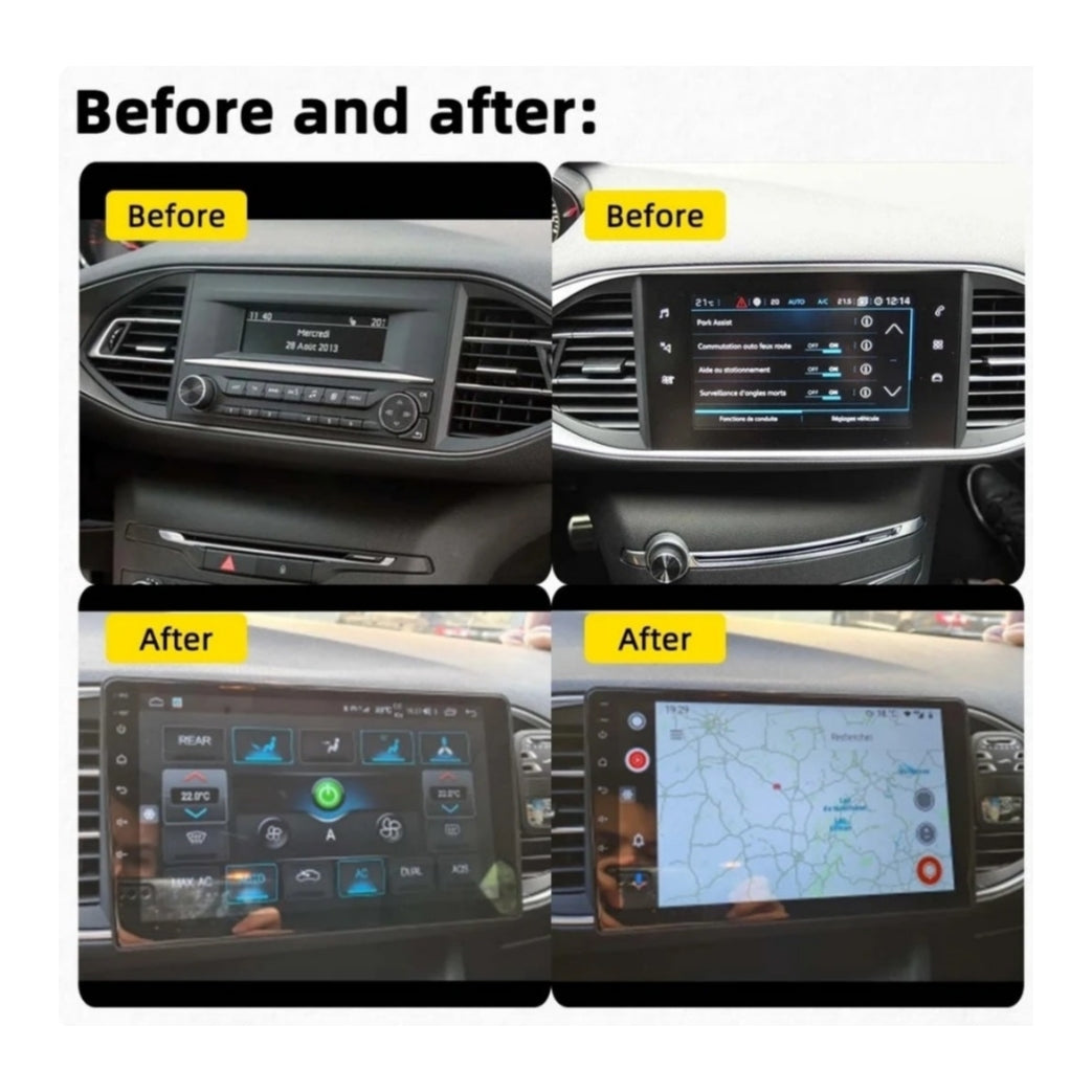 Autoradio per Peugeot 308 | 308s 9" 2K | 2013-2021 | Android | Bluetooth | CarPlay | Android Auto | 12/256GB Ram