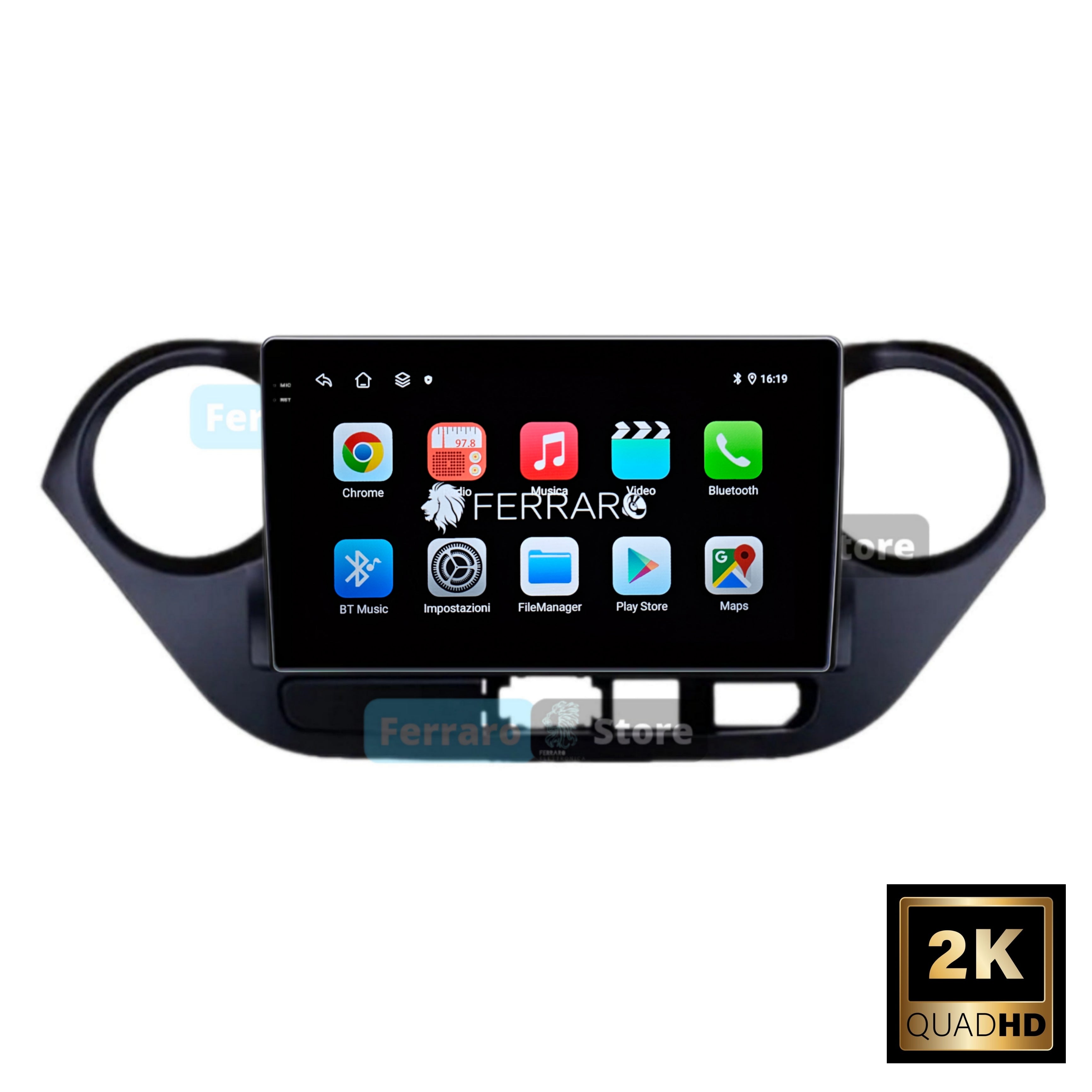 Autoradio per Hyundai Grand i10 9" 2K | 2013-2016 | Android | Bluetooth | CarPlay | Android Auto | 12/256GB Ram