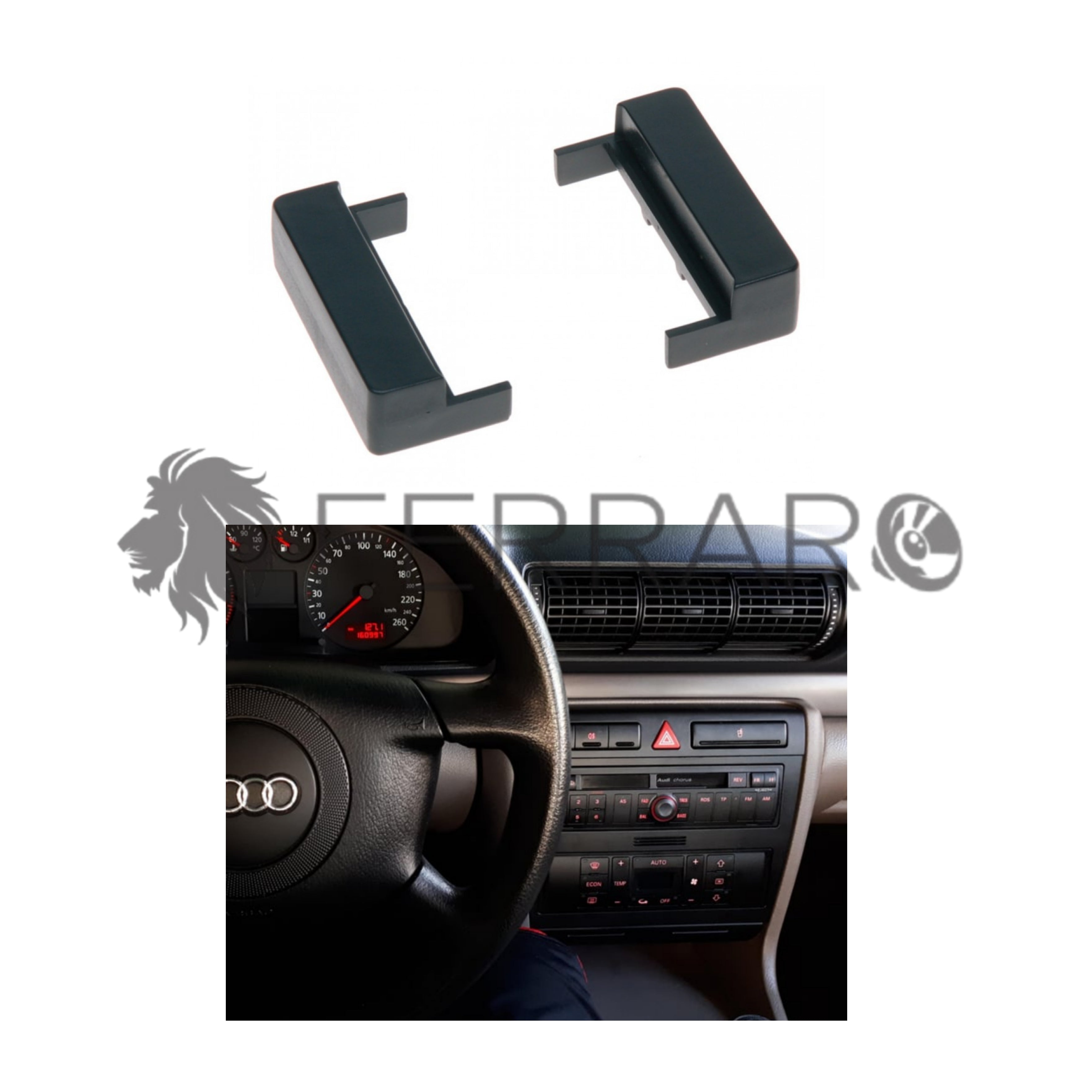 Car Radio Panel Kit, 1DIN, Audi A4, up to 99'