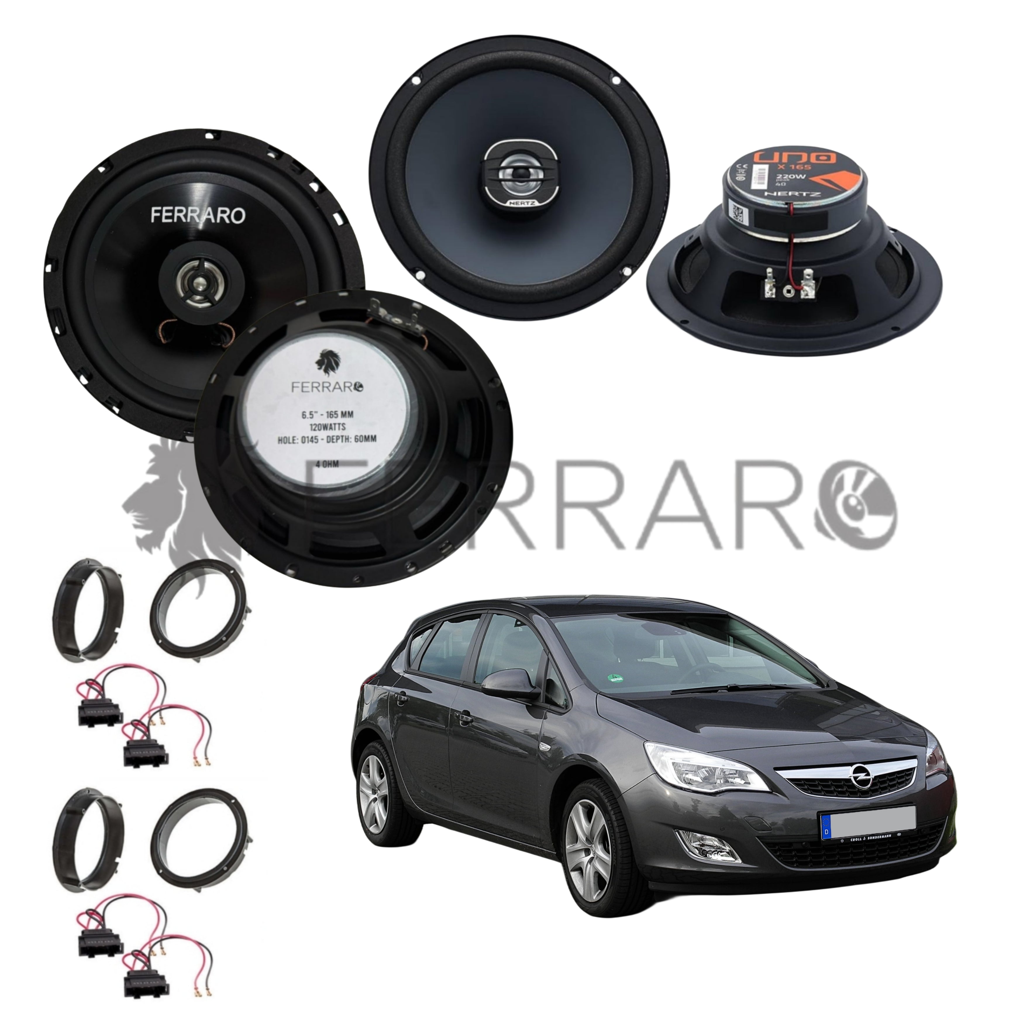 FerraroStore Kit 4 Casse | X 165 | ASC-652PC | Ant/Post | Opel Astra J (2009-2015)