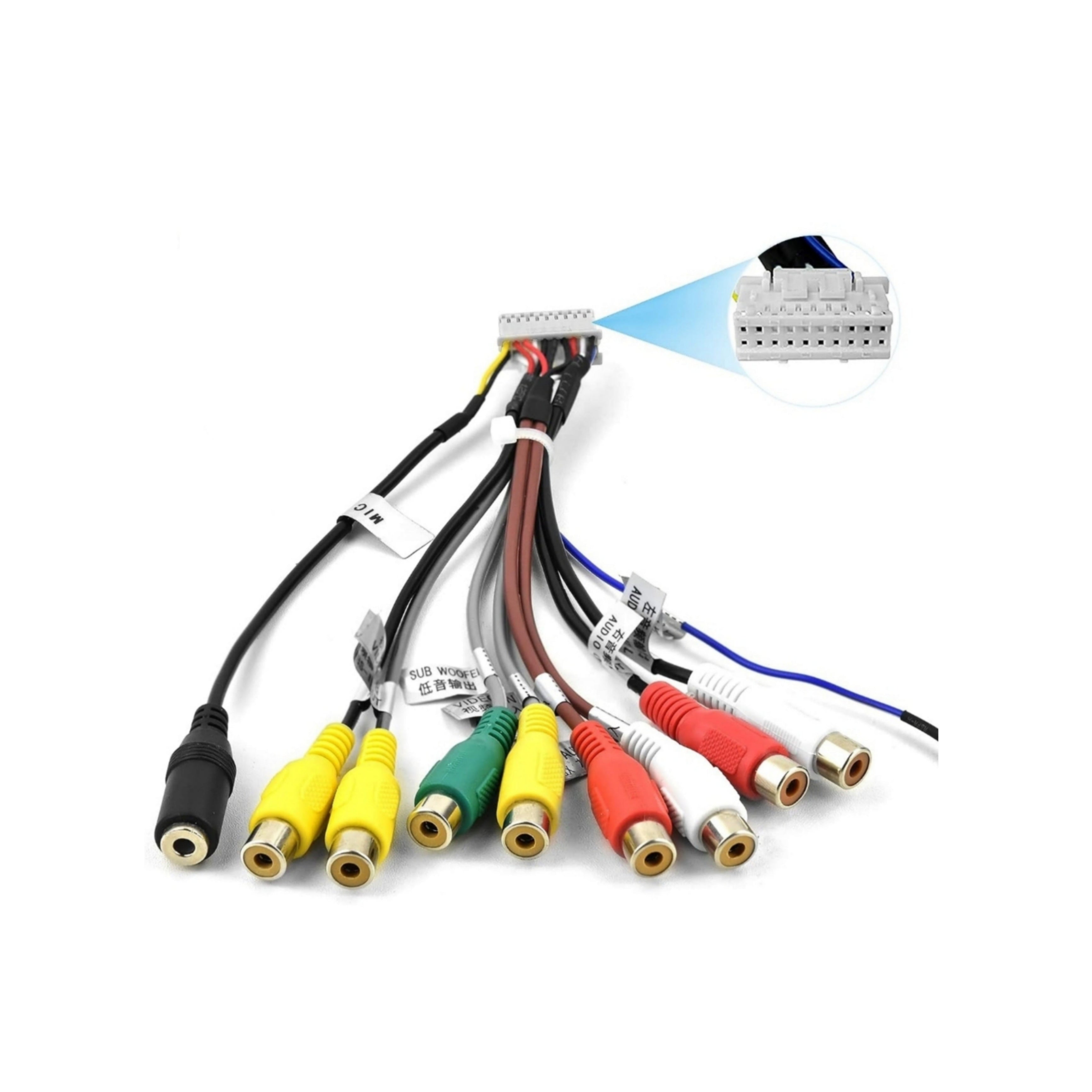Stereo Radio RCA Output - With Microphone, For Subwoofer Adapter, Universal Car Radio