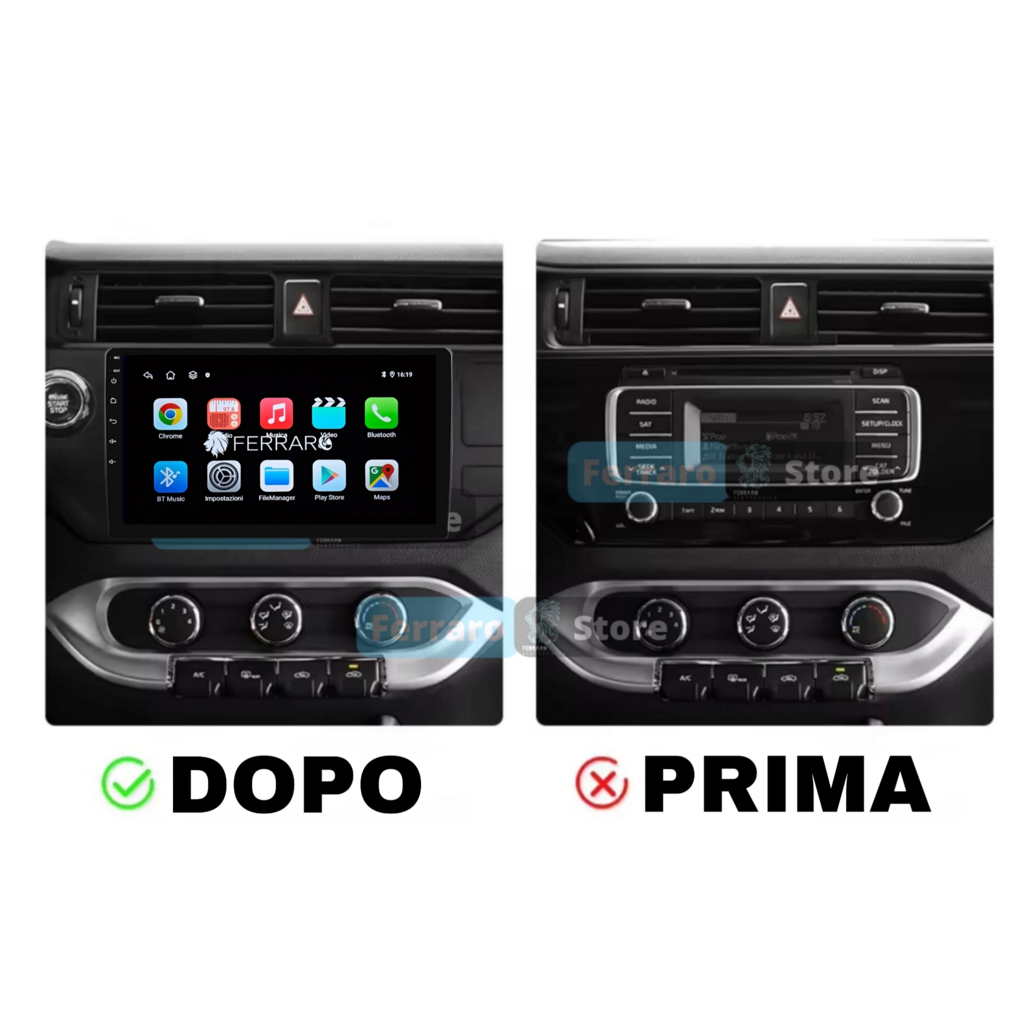 Autoradio per Kia Rio 9" | 2011-2015 | Android | Bluetooth | CarPlay | Android Auto | 2GB/4GB/6GB/8GB Ram