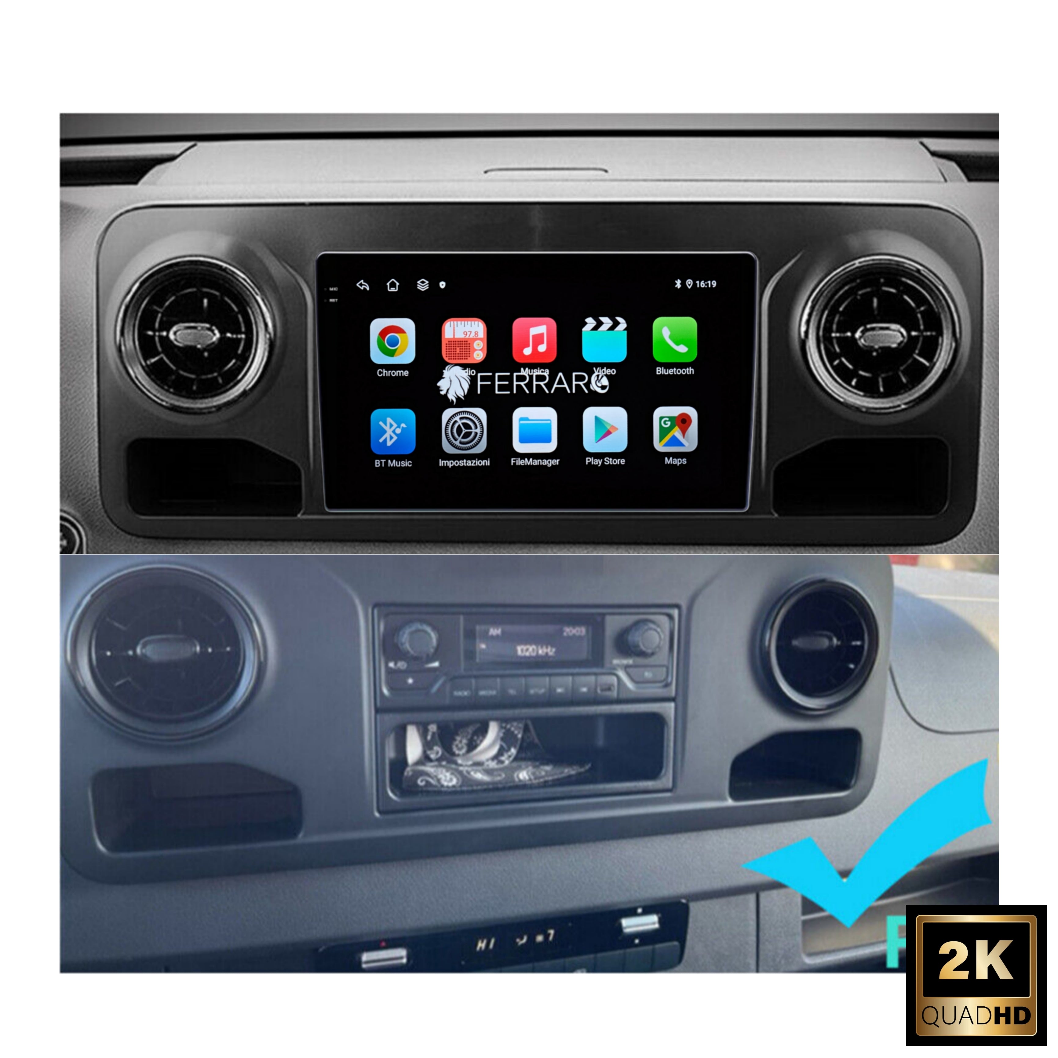 Autoradio per Mercedes Sprinter 10.1" 2K | 2018-2022 | Android | Bluetooth | CarPlay | Android Auto | 4/64GB Ram