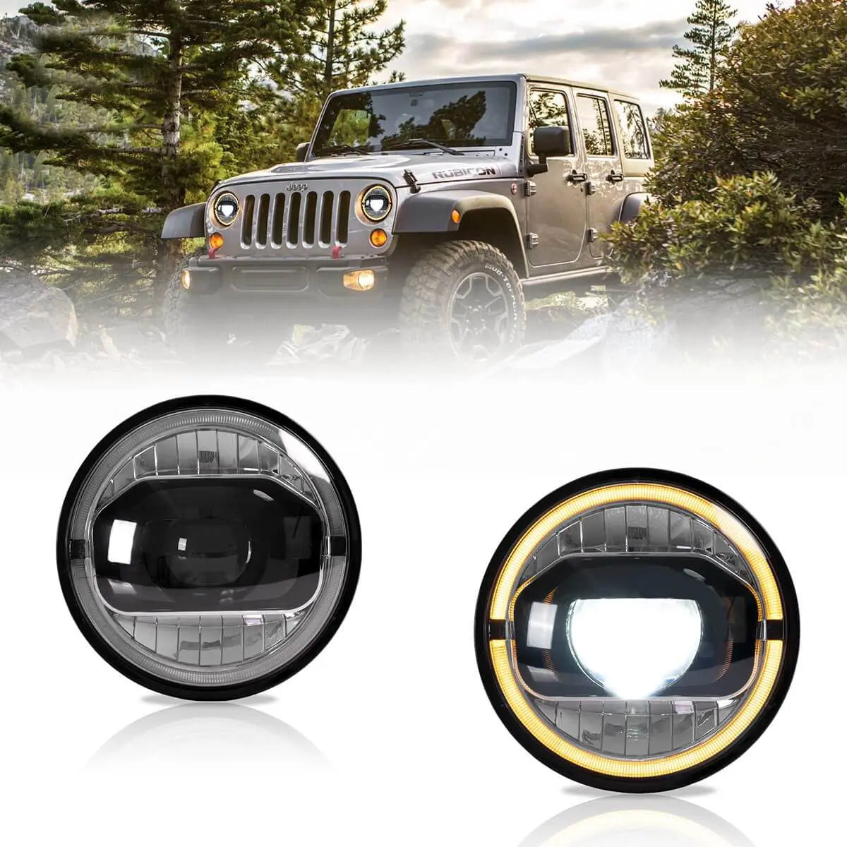 Fanali Anteriore Completo per Jeep Wrangler JK 3ª Serie (2007-2018) a LED