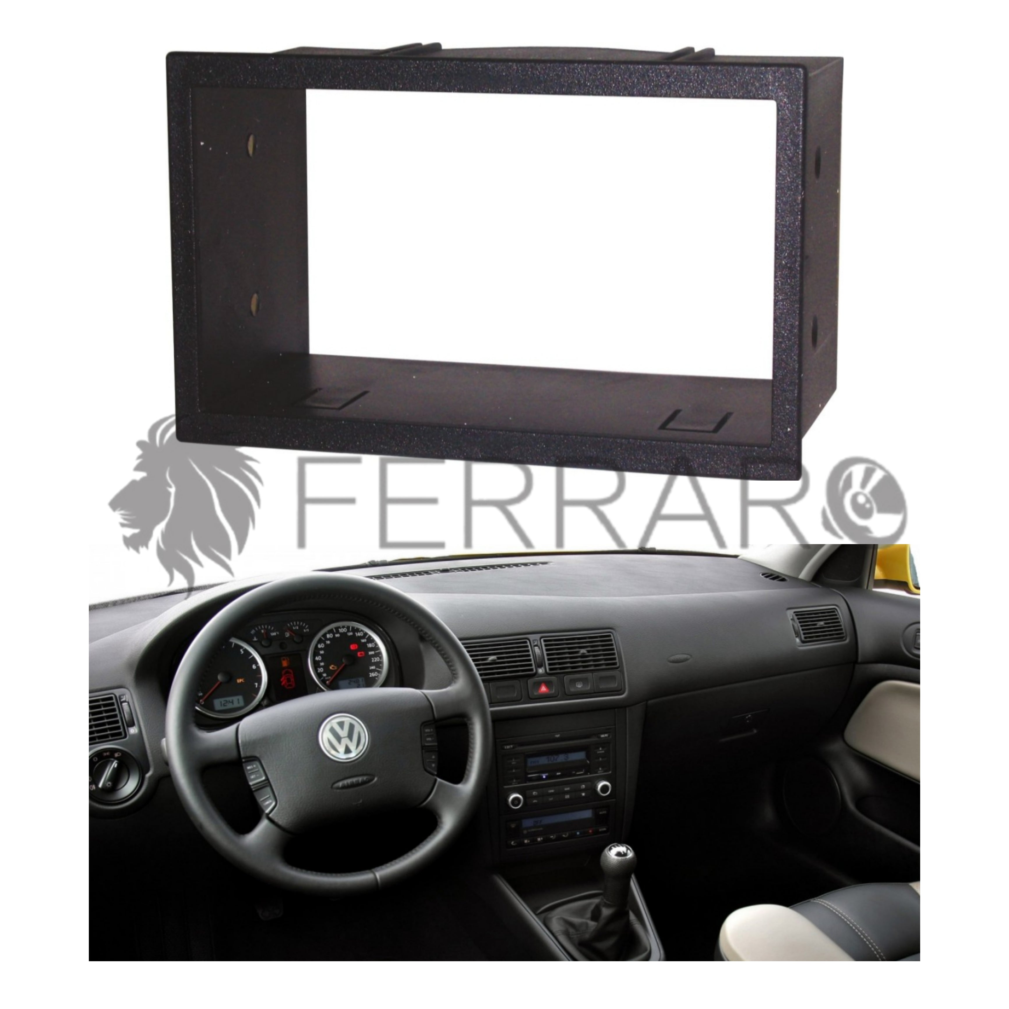 Car Radio Panel, 2DIN, Volkswagen, Golf 4, Lupo