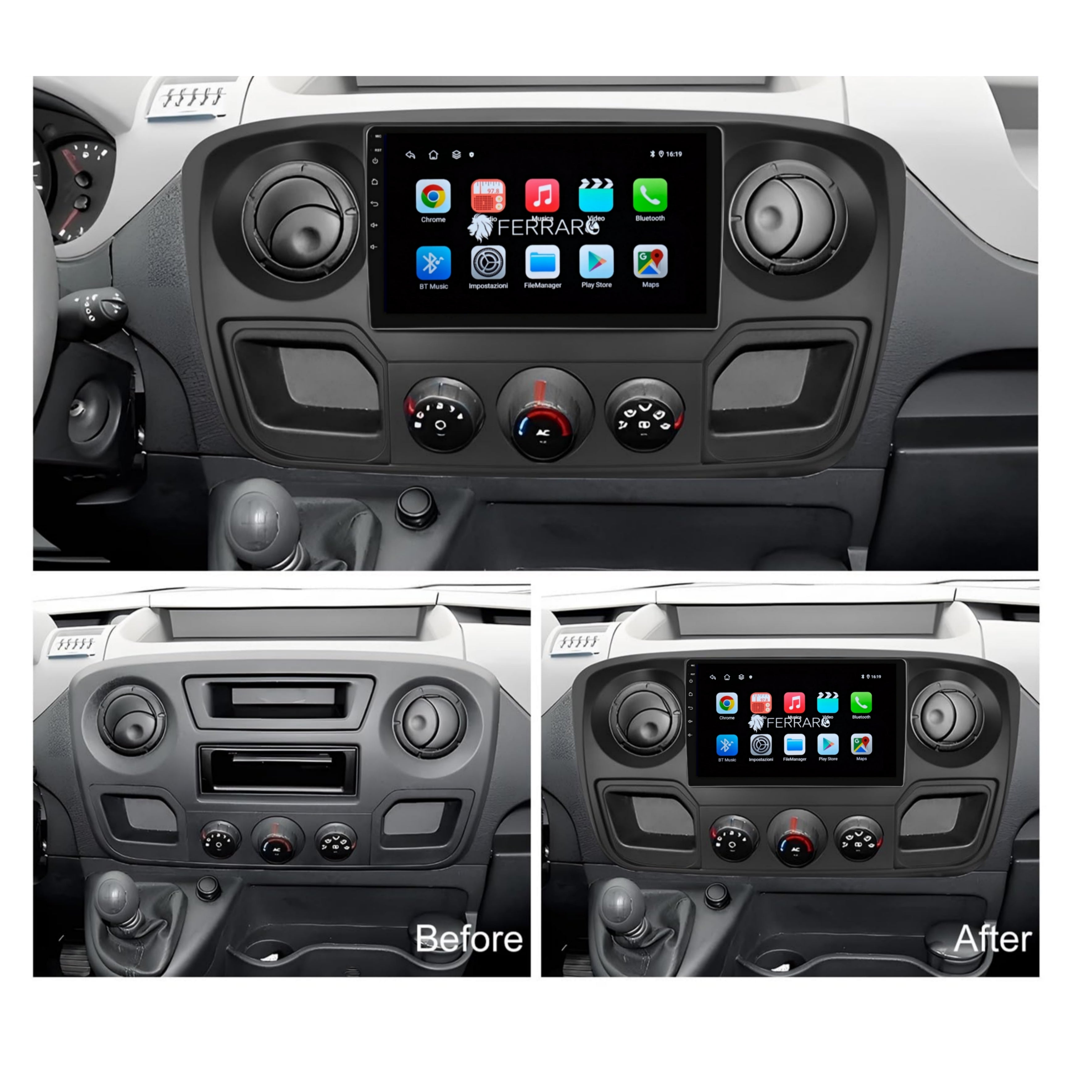 Autoradio per Renault Master | Nissan NV400 | Opel Movano 9" | 2010-2021 | Android | Bluetooth | CarPlay | Android Auto | 2GB/4GB/6GB/8GB Ram