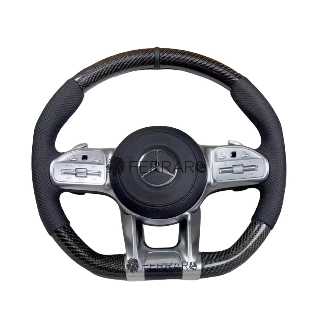 Volante per Mercedes, Pelle Nera, Sport, Etichetta Nera, Perforazione, Galvanica, AMG