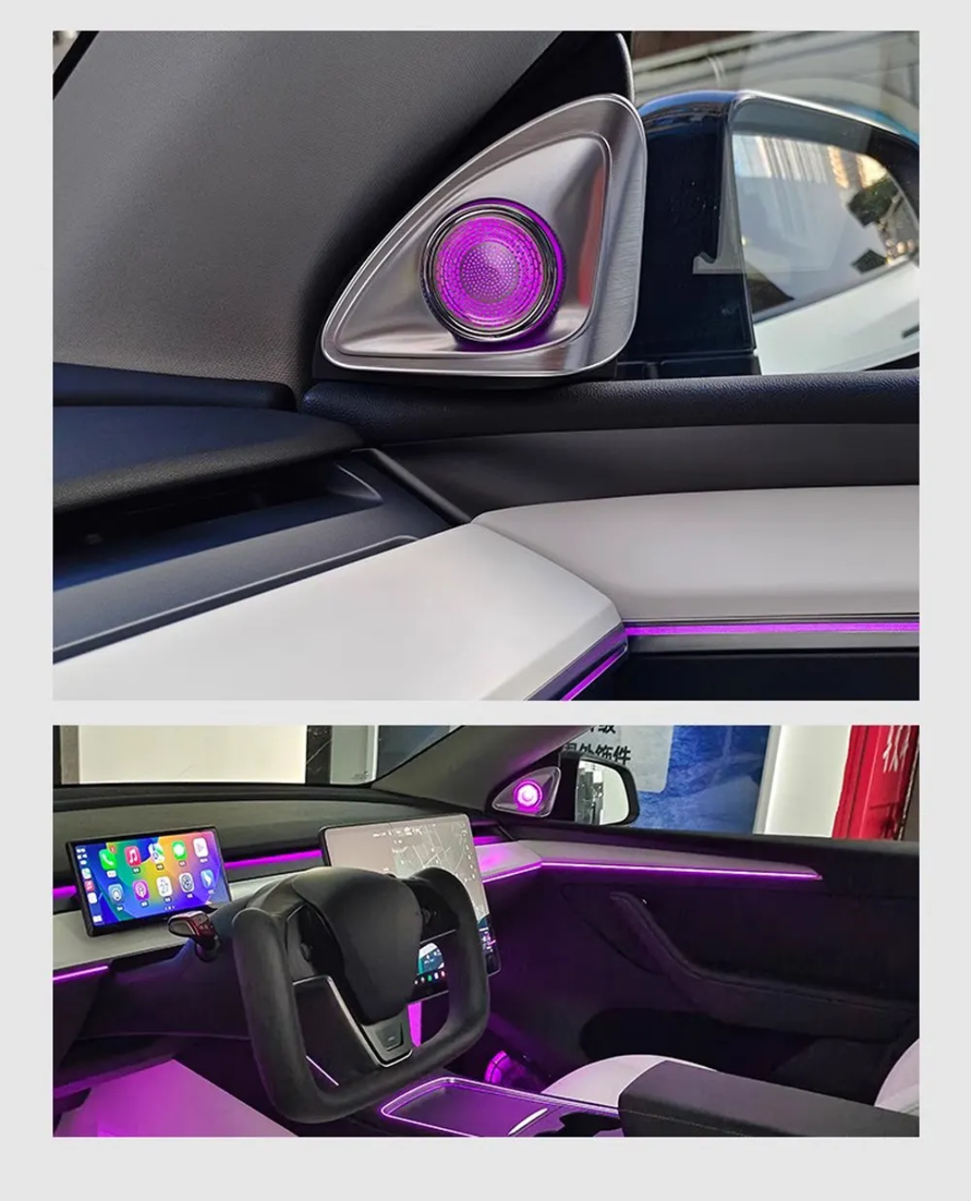 Ambient Light Tweeter per Tesla Model 3/Y (2021-2023), 64 Colori RGB