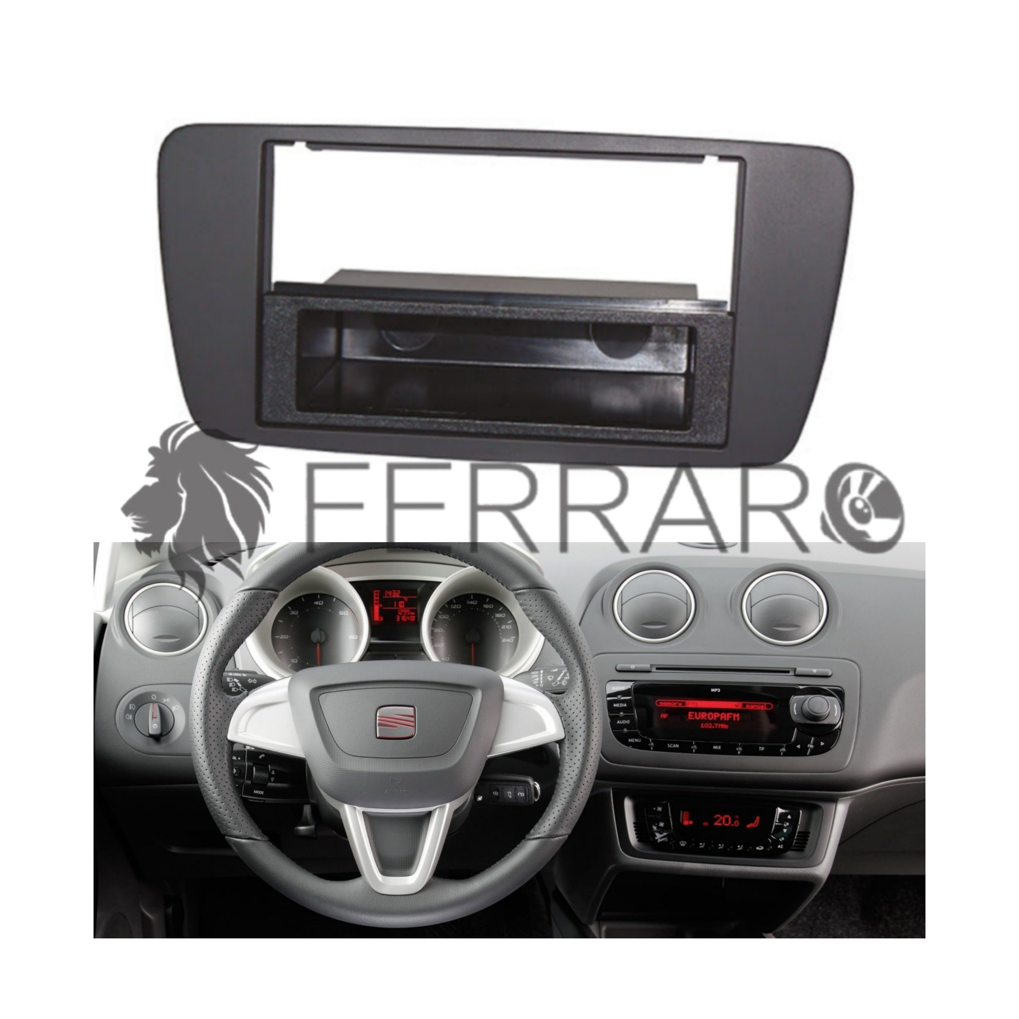 Mascherina 1DIN con Cassetto | Seat Ibiza (2008-2014)