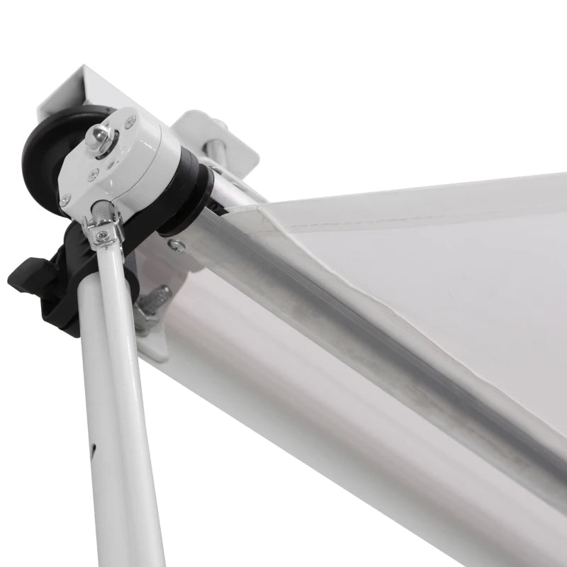 Outsunny Tenda da Sole a Bracci 3x1.5m con Manovella e Struttura Telescopica, Bianco
