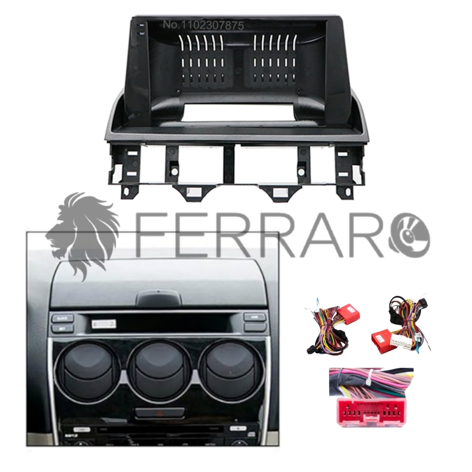 Kit Montaggio Autoradio 9"Pollici Mazda 6 (2002-2008) Mascherina, Cablaggio Autoradio Android