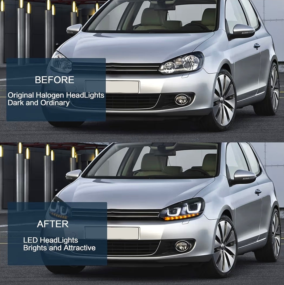 Fanali Anteriore Completo per Volkswagen Golf VI, MK6 (2008-2012) a LED