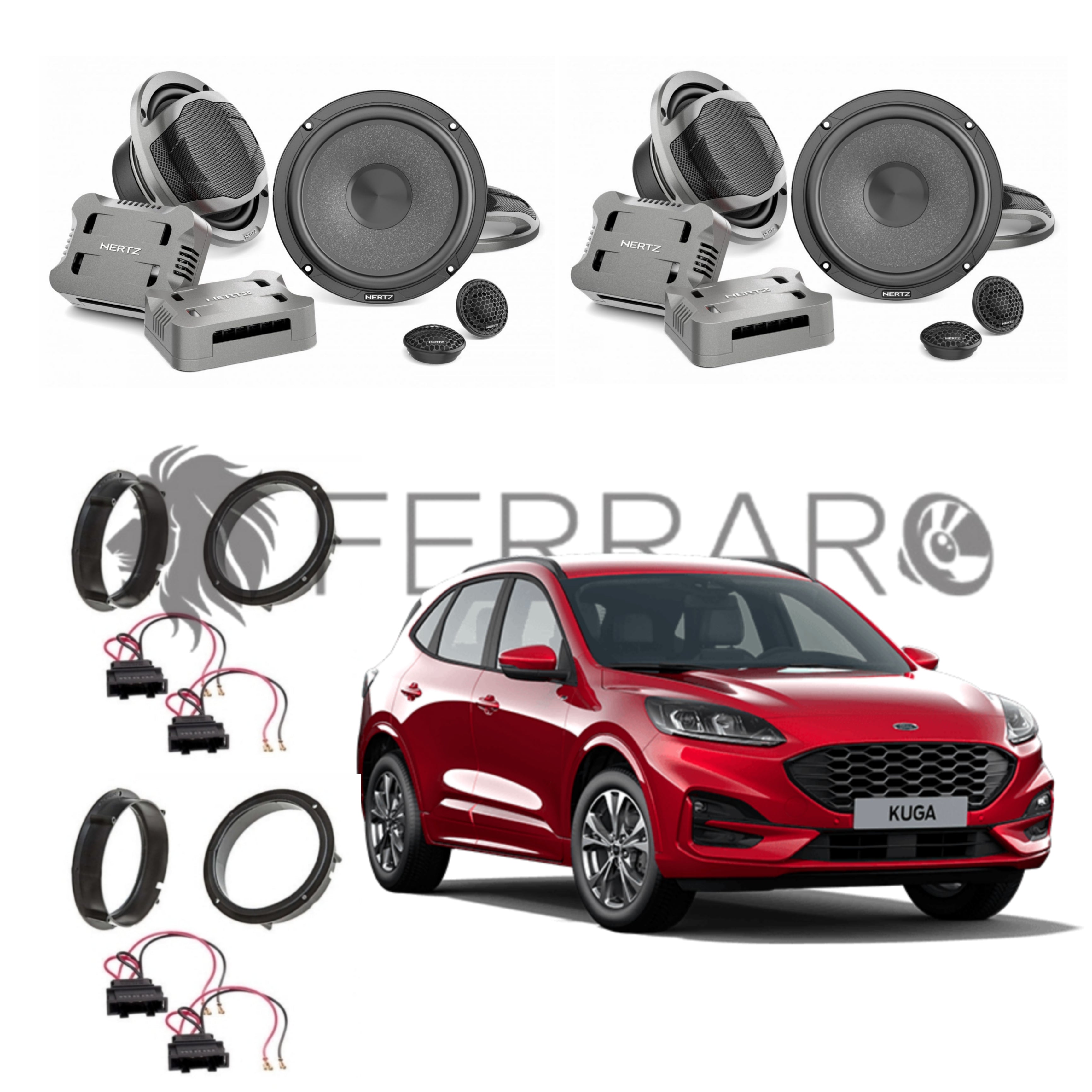 Hertz Kit 8 Casse | CK 165 | Ant/Post | Ford Kuga II dal 2013>