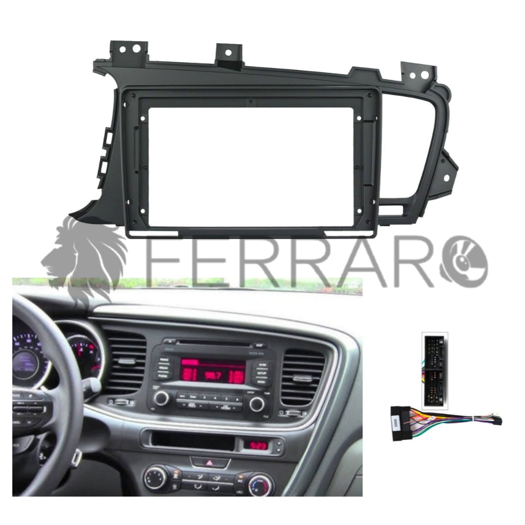 Kit Montaggio Autoradio 9"Pollici, Kia Optima 3, K5 (2010-2016) Mascherina, Cablaggio per Autoradio Android
