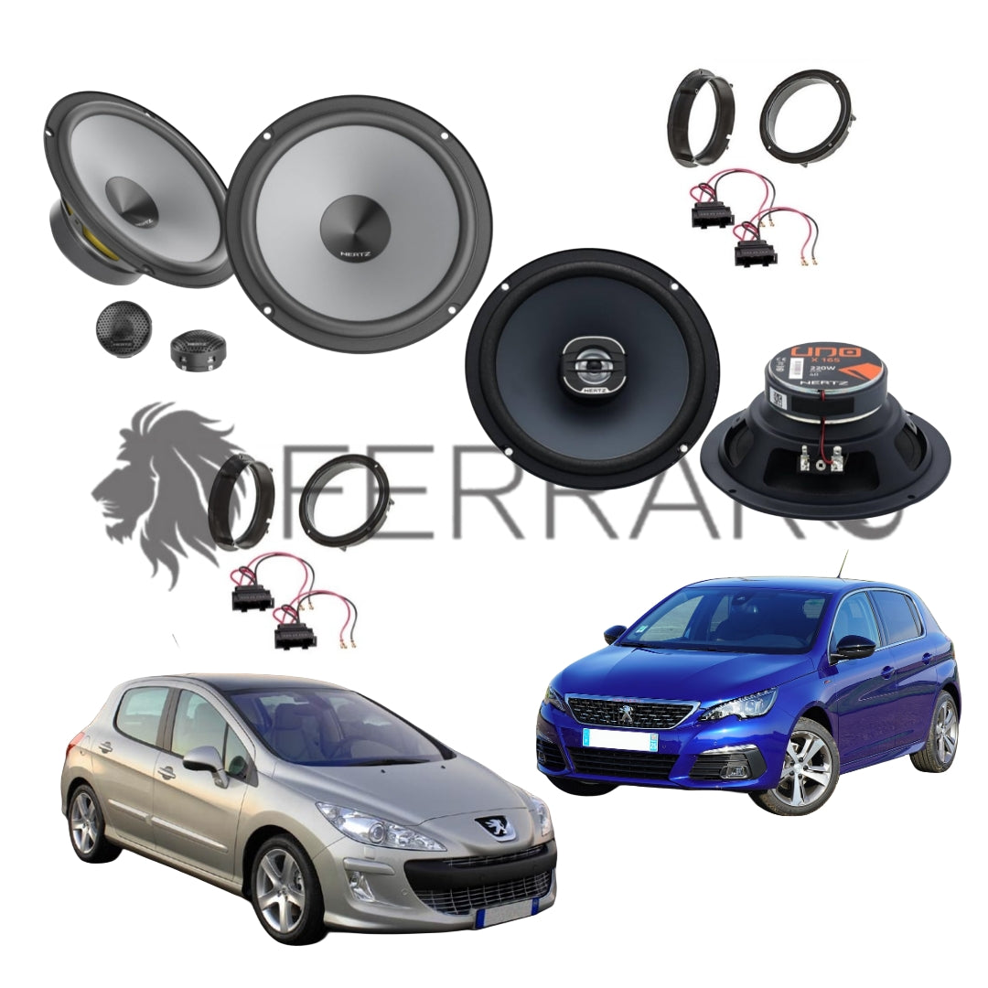 Hertz Kit 6 Casse | K 165 | X 165 | Ant/Post | Peugeot 308 1ª/2ª (2007-2021)