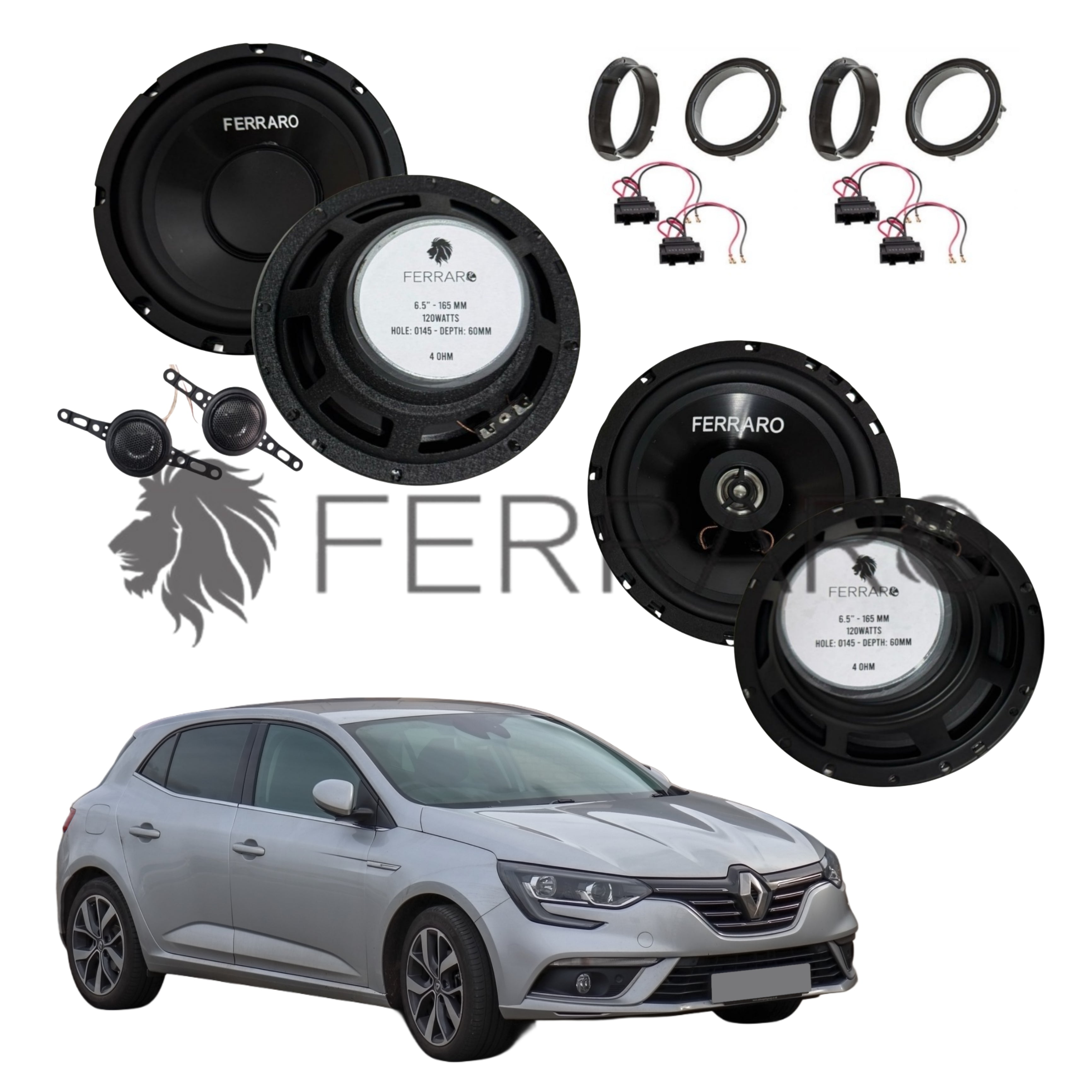 FerraroStore Kit 6 Altoparlanti | ASK-165.2 | ASC-652PC | Ant/Post | Renault Megane IV | 4ª Serie (2017 in Poi)
