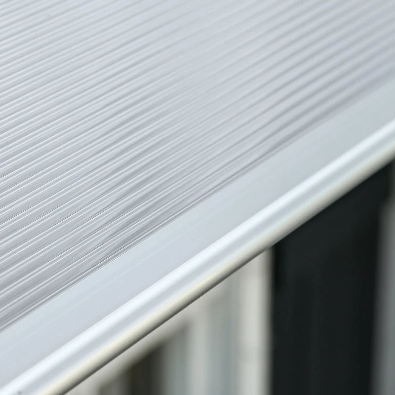 Outsunny Pensilina da Esterno per Finestre e Porte in Policarbonato e Alluminio, 200x96x27cm, Trasparente