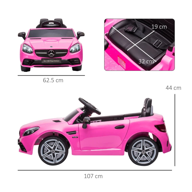 AIYAPLAY Macchina Elettrica per Bambini 3-6 Anni con Luci LED, Effetti Sonori e Telecomando, 107x62.5x44 cm, Rosa