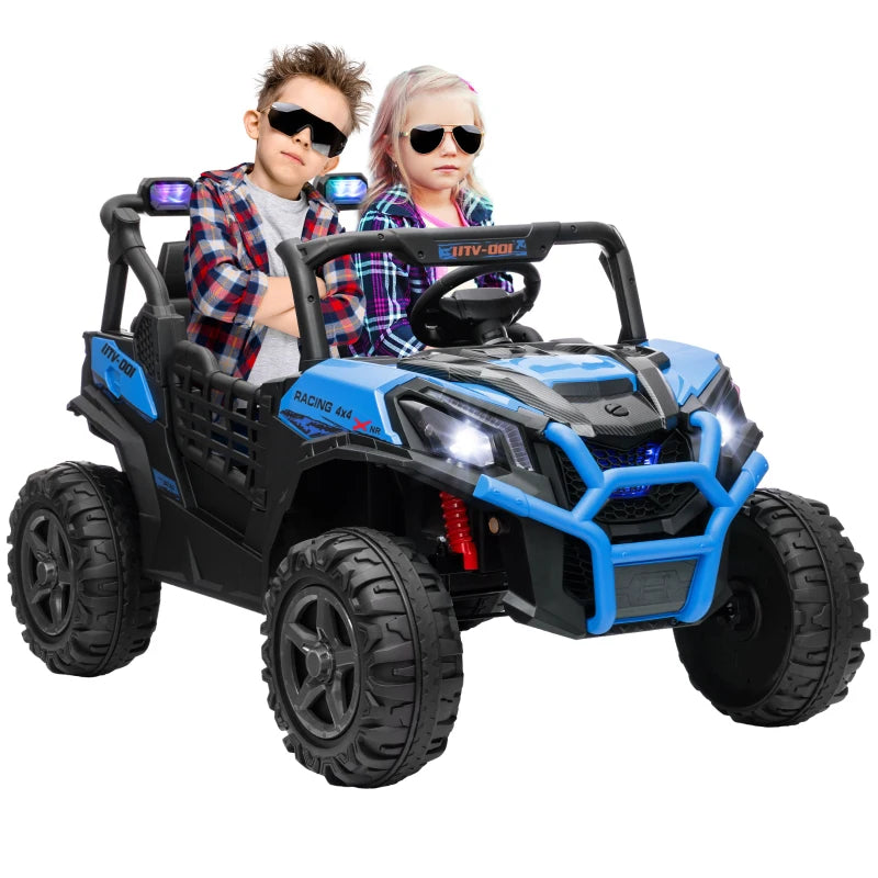 AIYAPLAY Macchina Elettrica per Bambini 24V a 2 Posti con Telecomando e 3 Velocità, Età 3-8 Anni, Blu