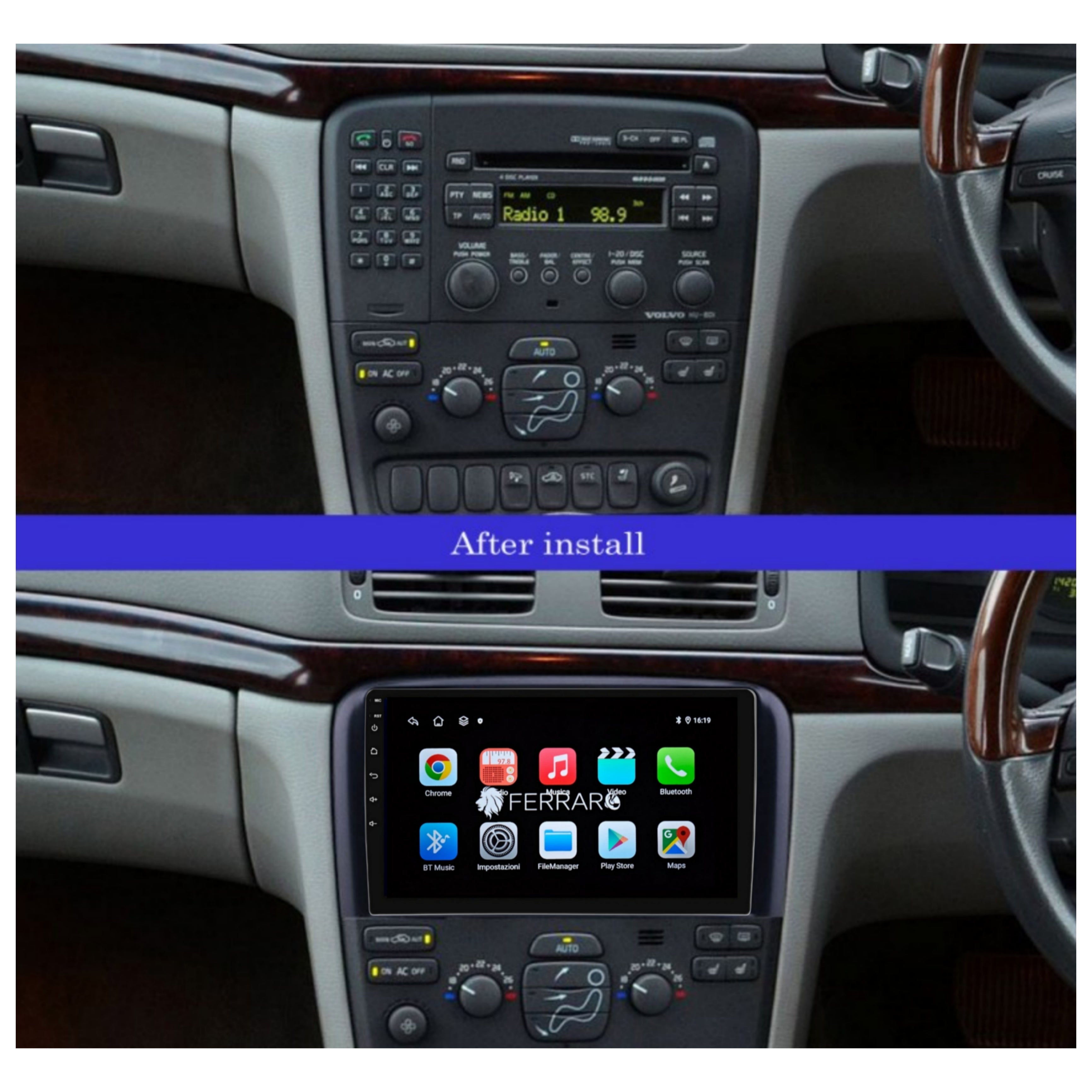 Autoradio per Volvo S80 9" | 1998-2006 | Android | Bluetooth | CarPlay | Android Auto | 2GB/4GB/6GB/8GB Ram
