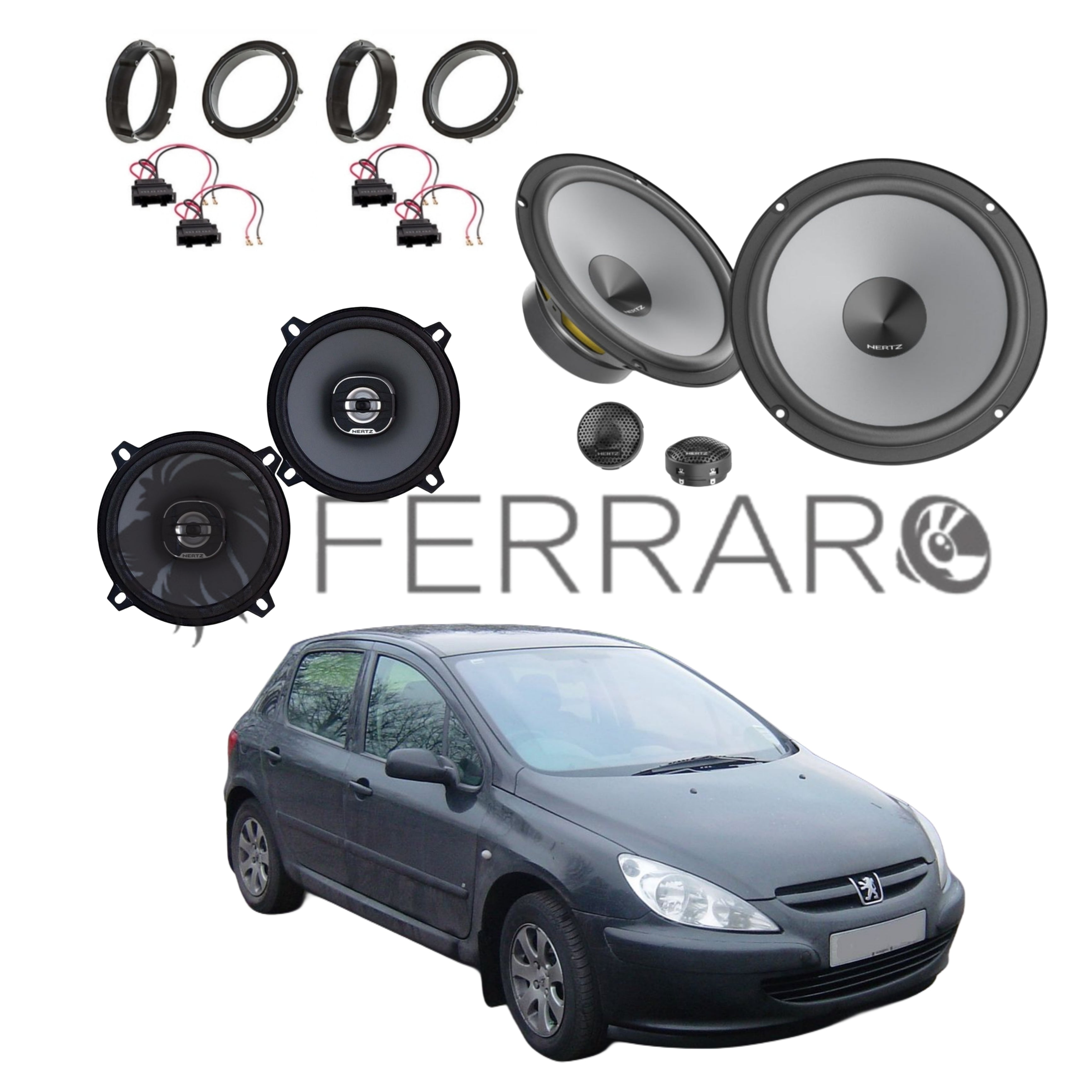 Hertz Kit 6 Casse | K 165 | X 130 | Ant/Post | Peugeot 307