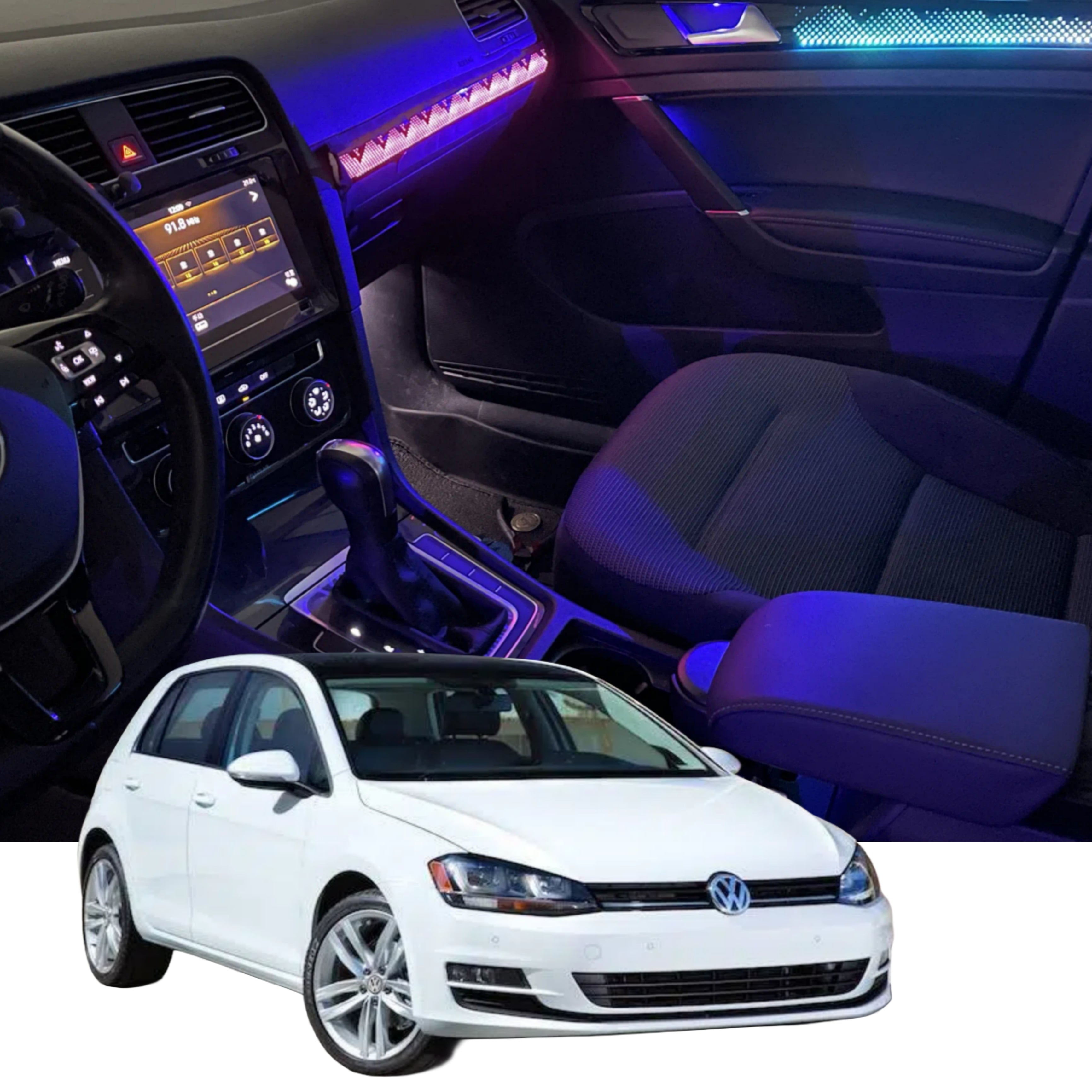 Ambient Light per Volkswagen Golf 7, 7.5 (2014-2021), 256 Colori RGB