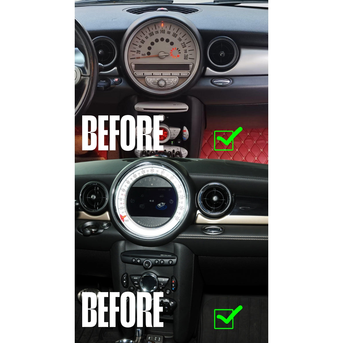 Autoradio per Mini Cooper R55/R56/R57 7" (2007-2014) Android, Bluetooth, CarPlay, Android Auto, 4GB/8GB Ram