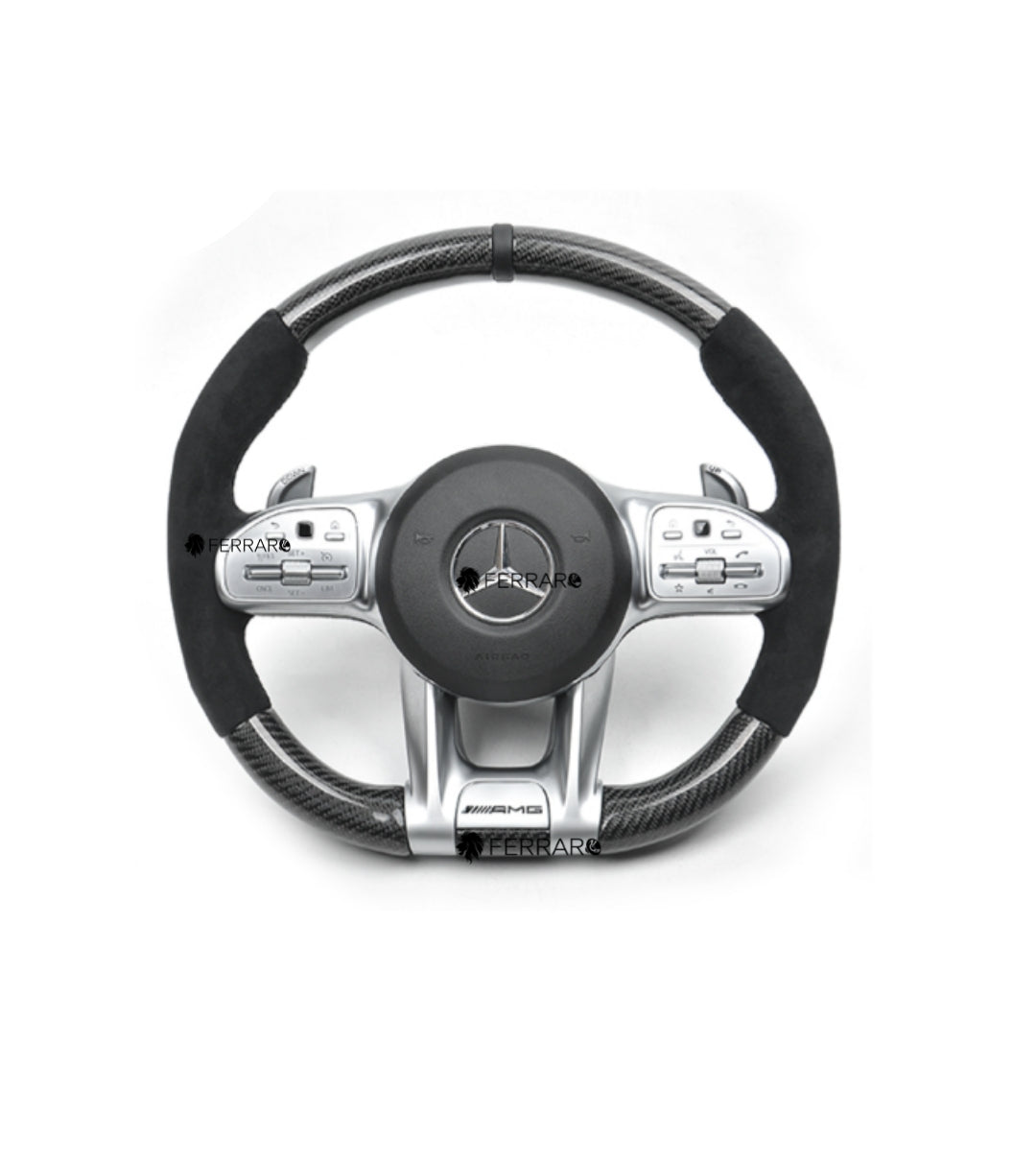 Volante per Mercedes, Nero, Logo Argento, Punzonatura, AMG
