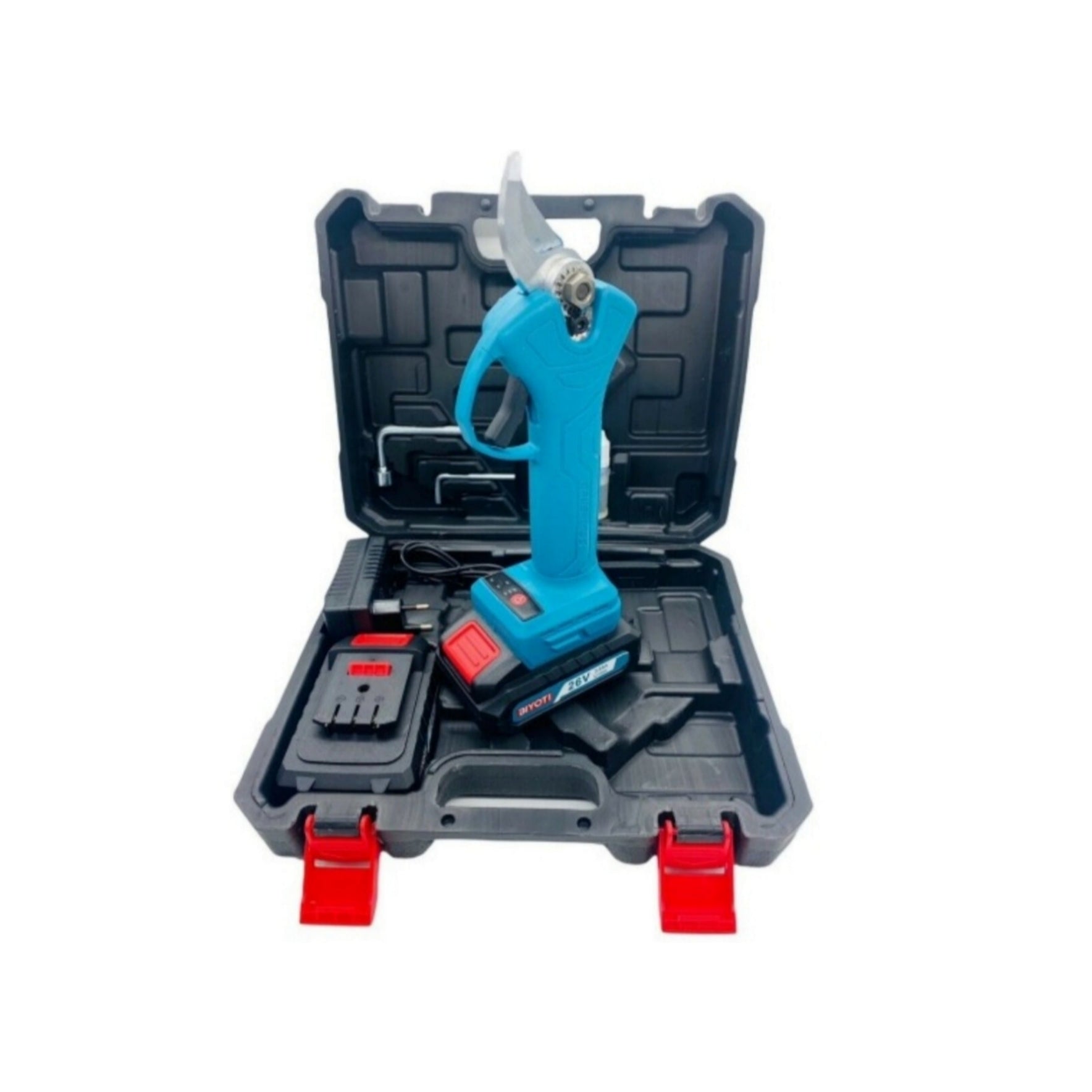 Forbice Da Potatura, a Batteria, Tronca Rami, 26v Cordless, 2 Batterie 3.0Ah