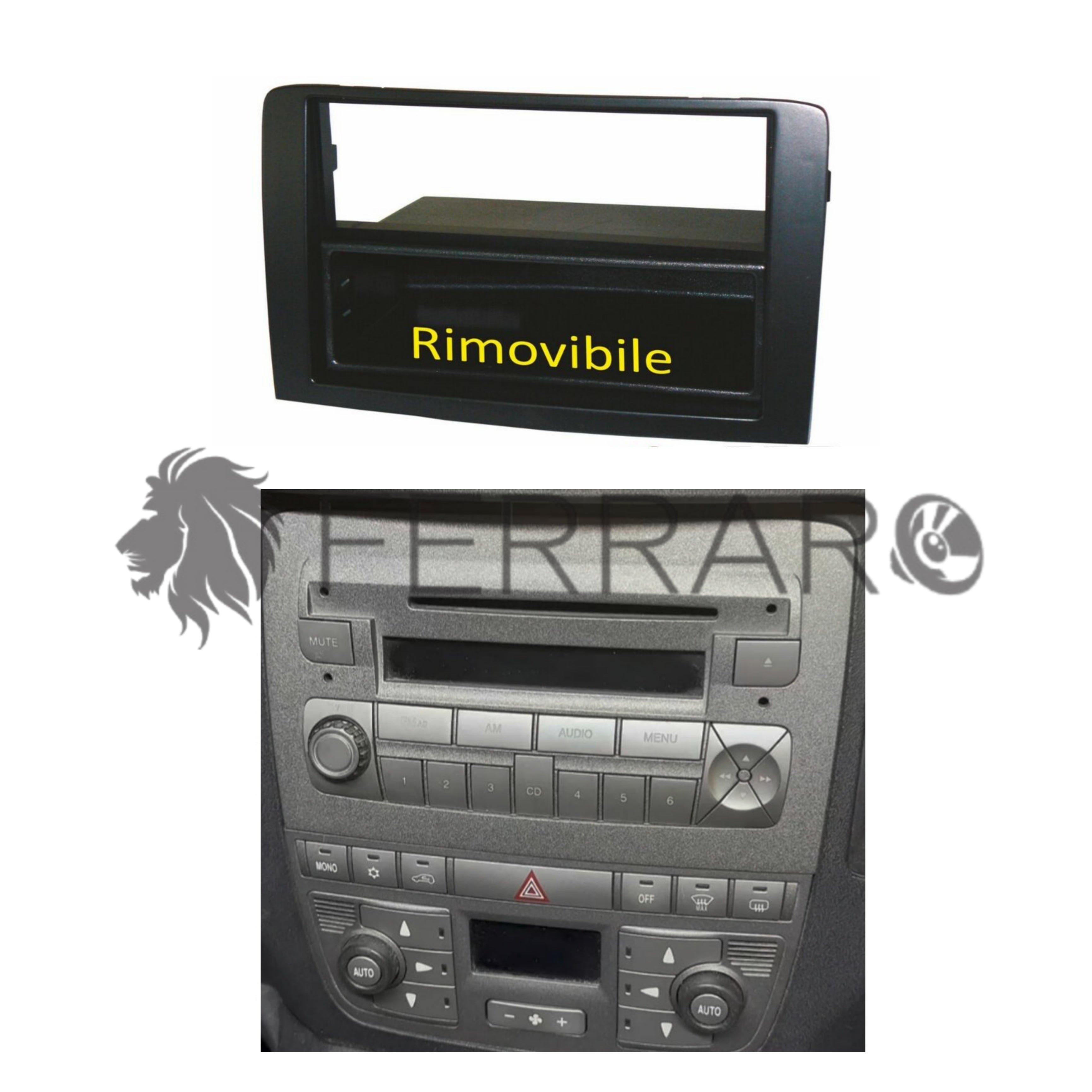 Mascherina 1DIN con Cassetto | Fiat Idea dal 2005>