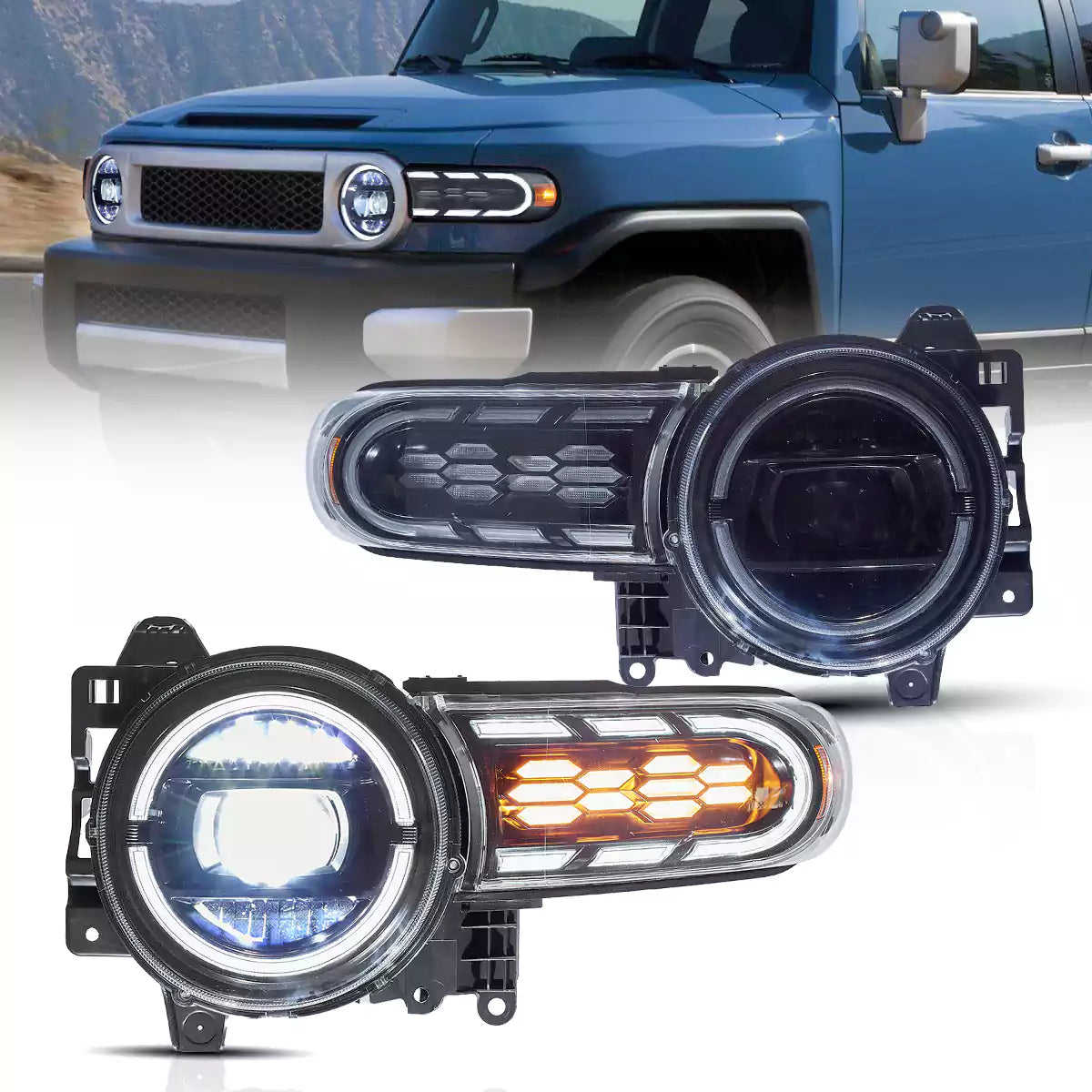 Fanali Anteriore Completo per Toyota FJ Cruiser XJ10 (2006-2022) a LED