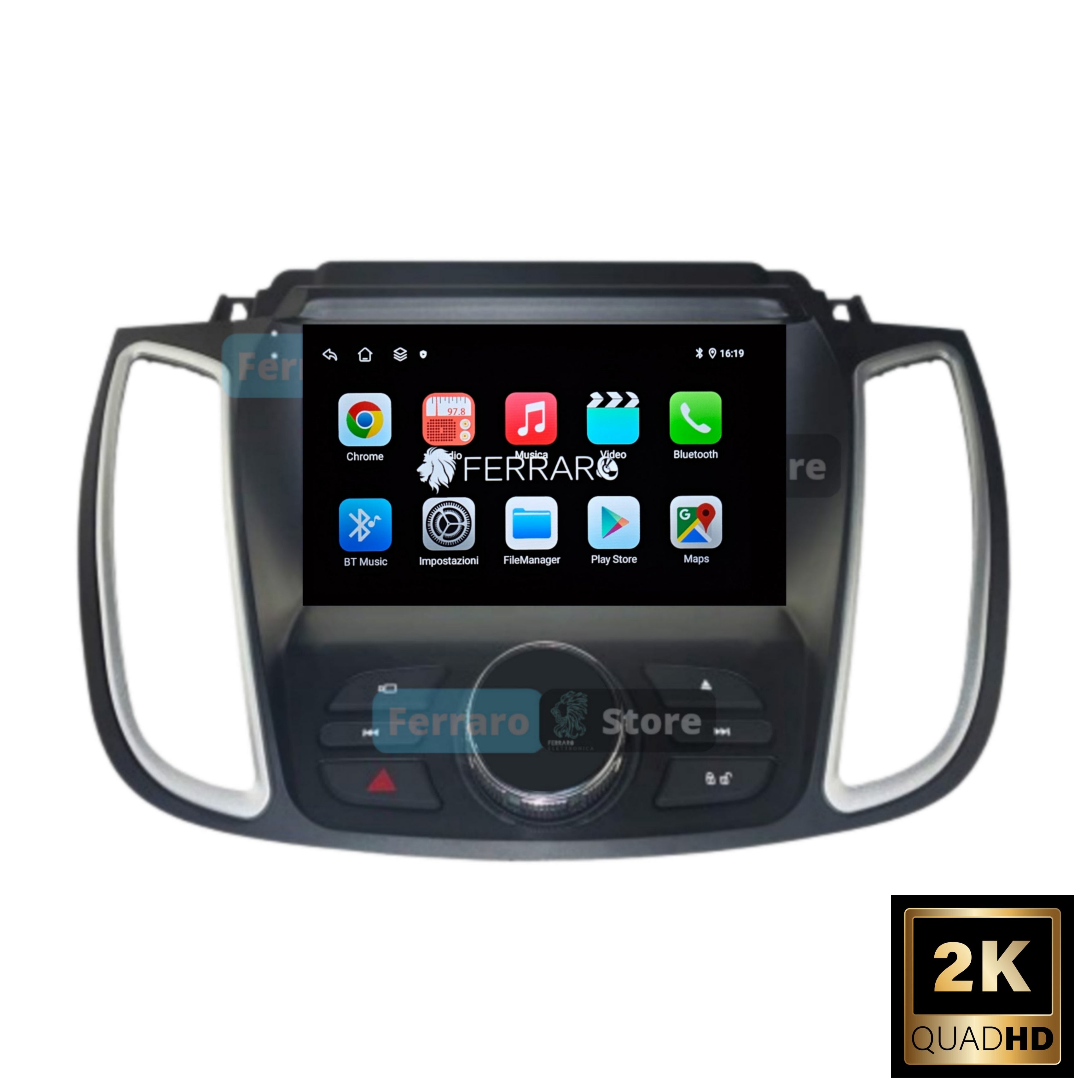 Autoradio per Ford Kuga | C-Max | Escape 9" 2K | 2013-2018 | Android | Bluetooth | CarPlay | Android Auto | 12/256GB Ram