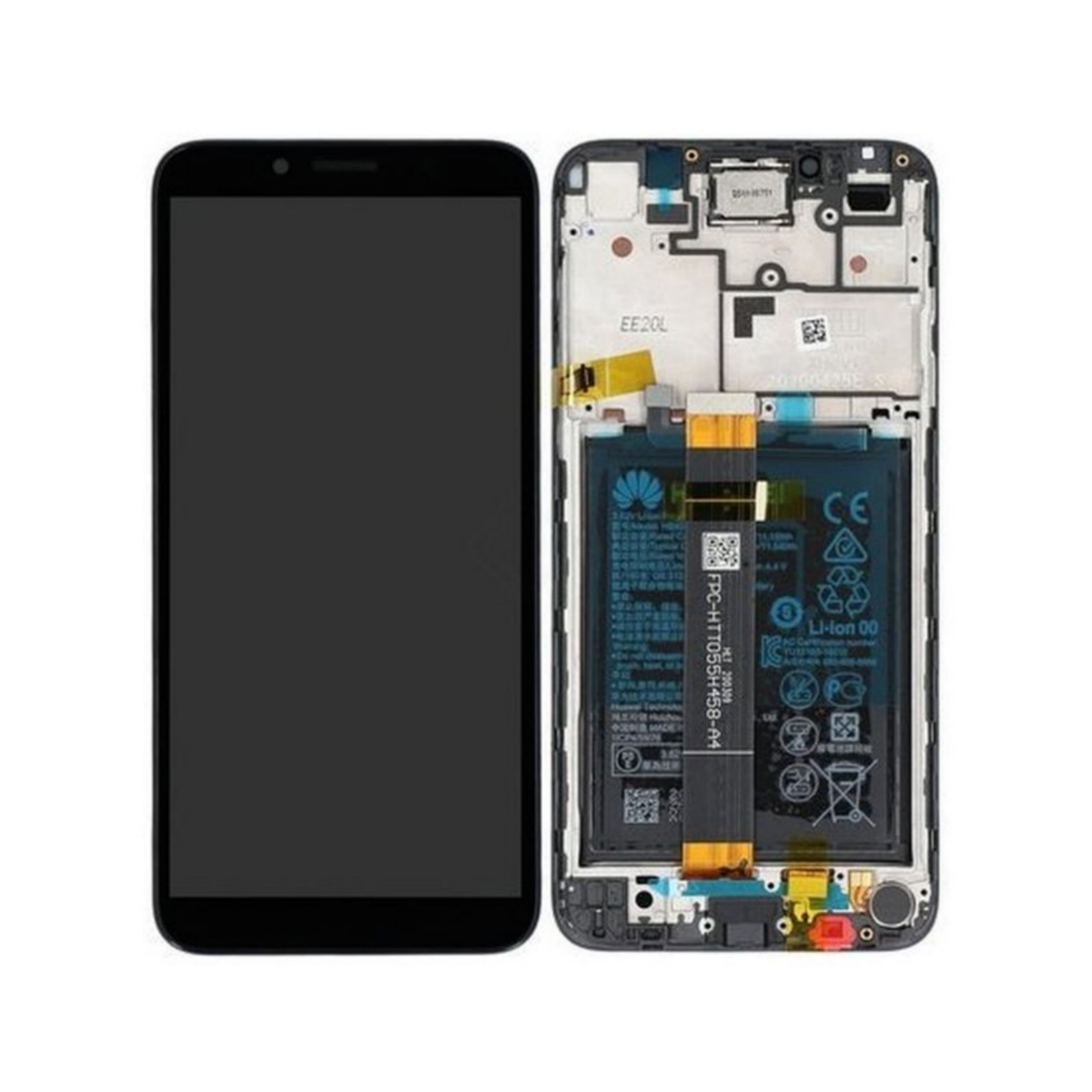 Huawei Display Originale | Y5p (2020) with Frame and Battery, Black