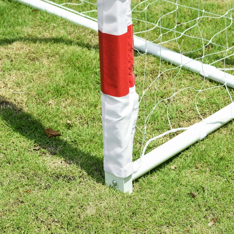 HOMCOM Rete da Calcio, Porta da Calcio e Calcetto in Plastica PE per Adulti e Bambini, 302x83x201cm
