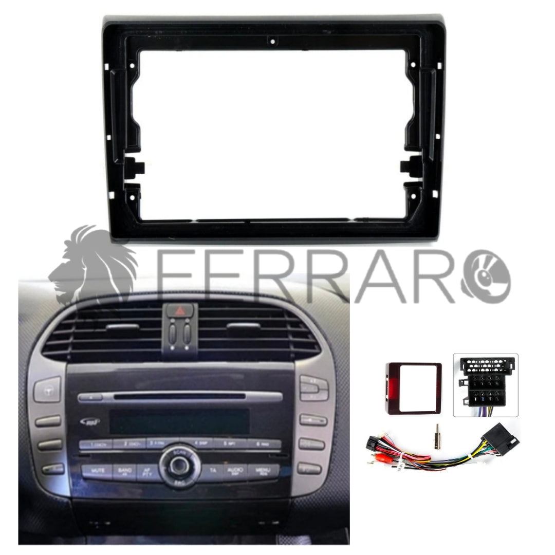 Mascherina telaio autoradio Adattatore stereo 2 doppio Din compatibile per Fiat Bravo dal 2007 Nero Lucido MS311