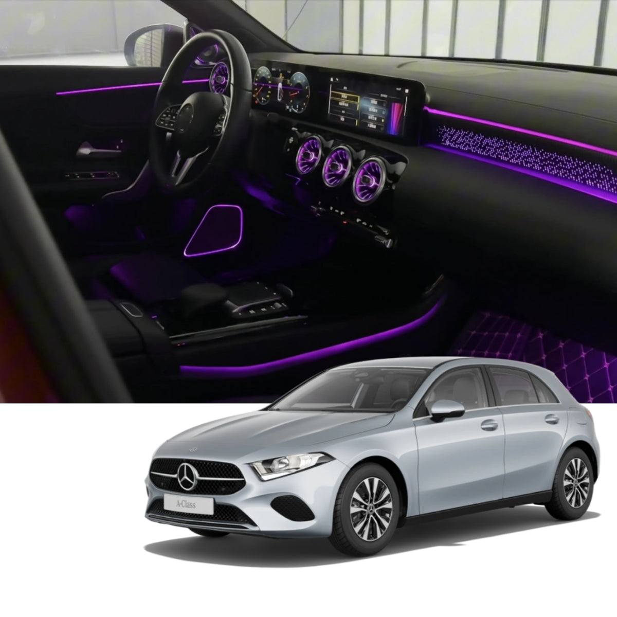 Ambient Light per Mercedes Benz Classe A W177, CLA, W118 (2020-2025), 64 Colori RGB