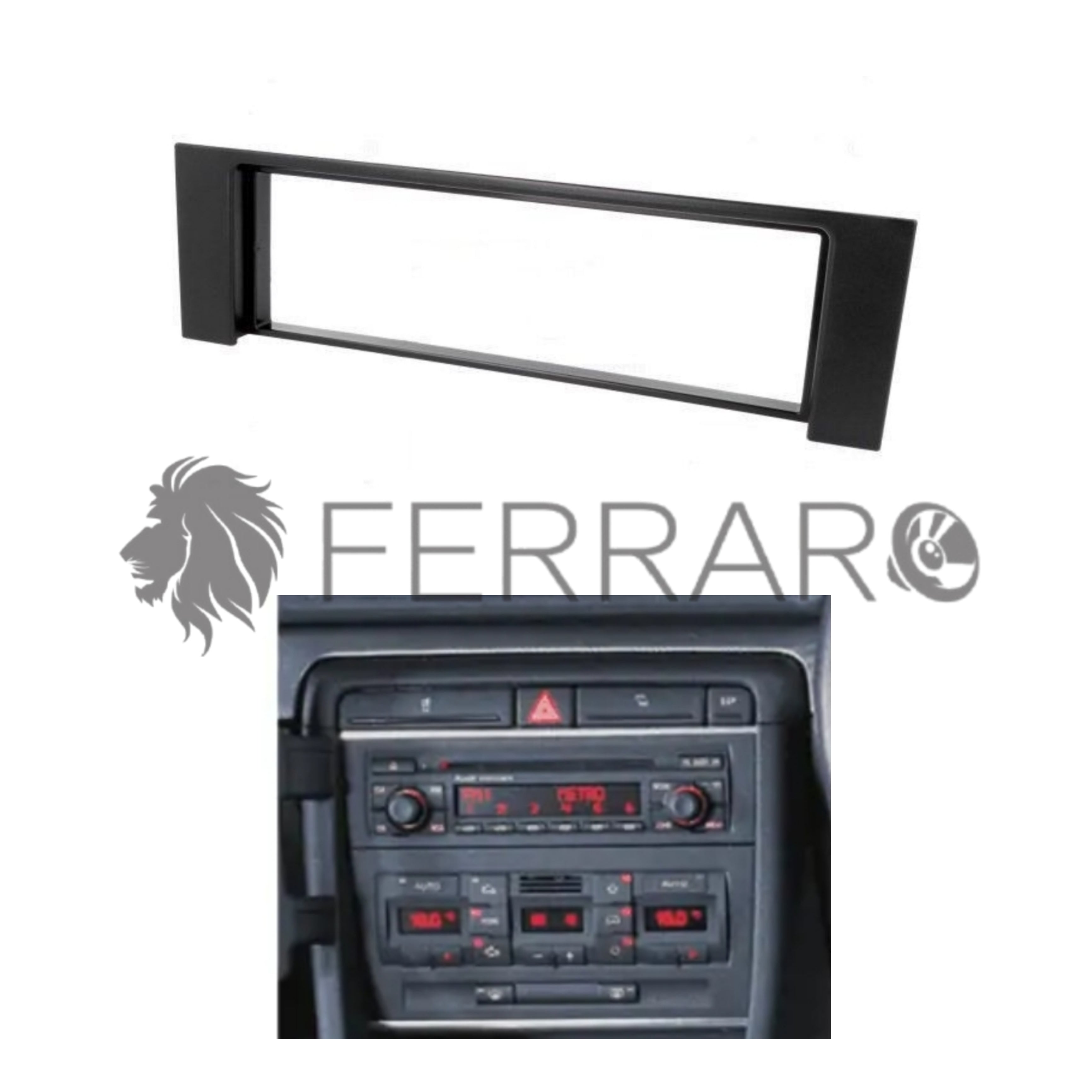 Car Radio Panel Kit, 1DIN, Audi A4, 2001 - 2007, No MMI