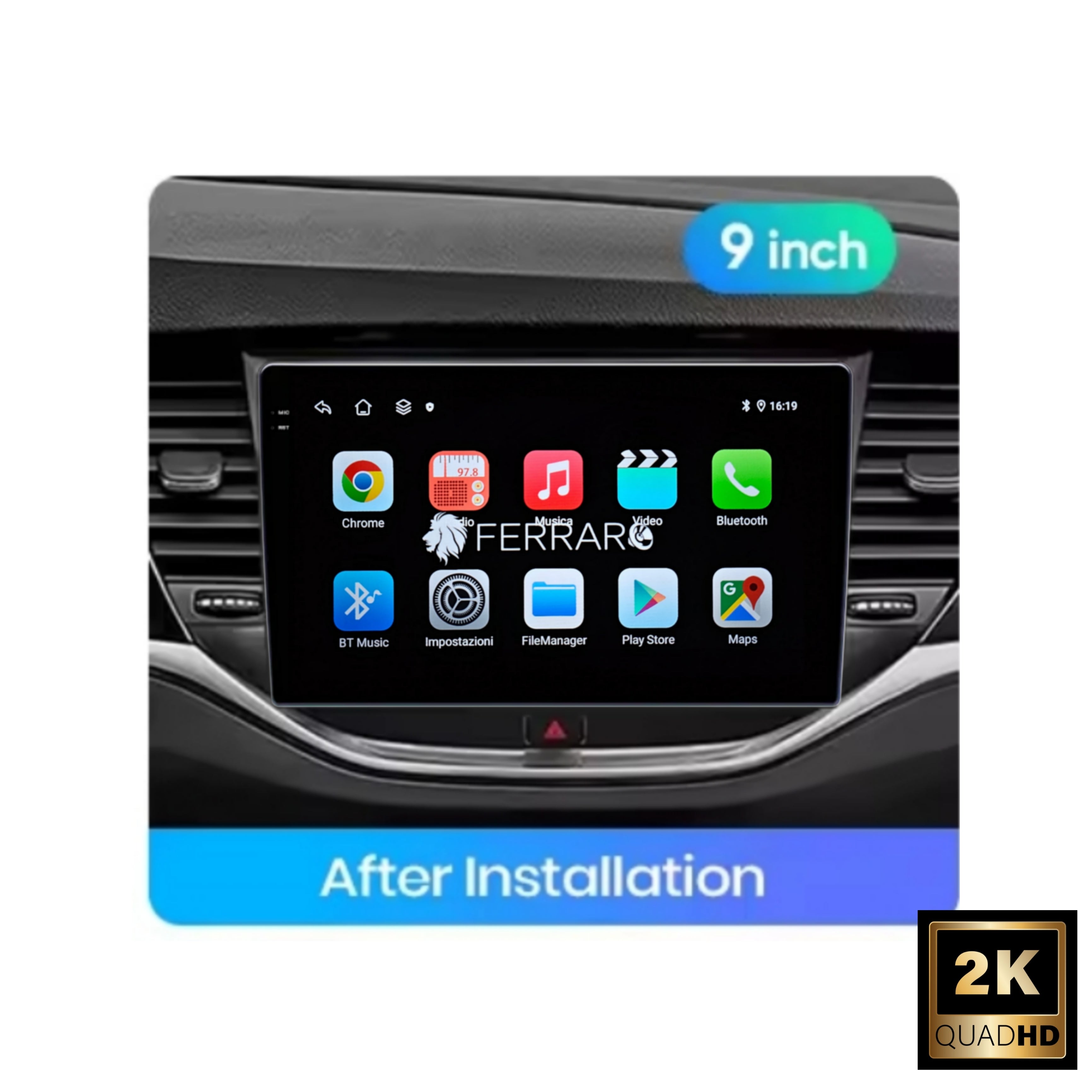 Autoradio per Opel Astra K 9" 2K | 2015-2019 | Android | Android | Bluetooth | CarPlay | Android Auto | 12/256GB Ram